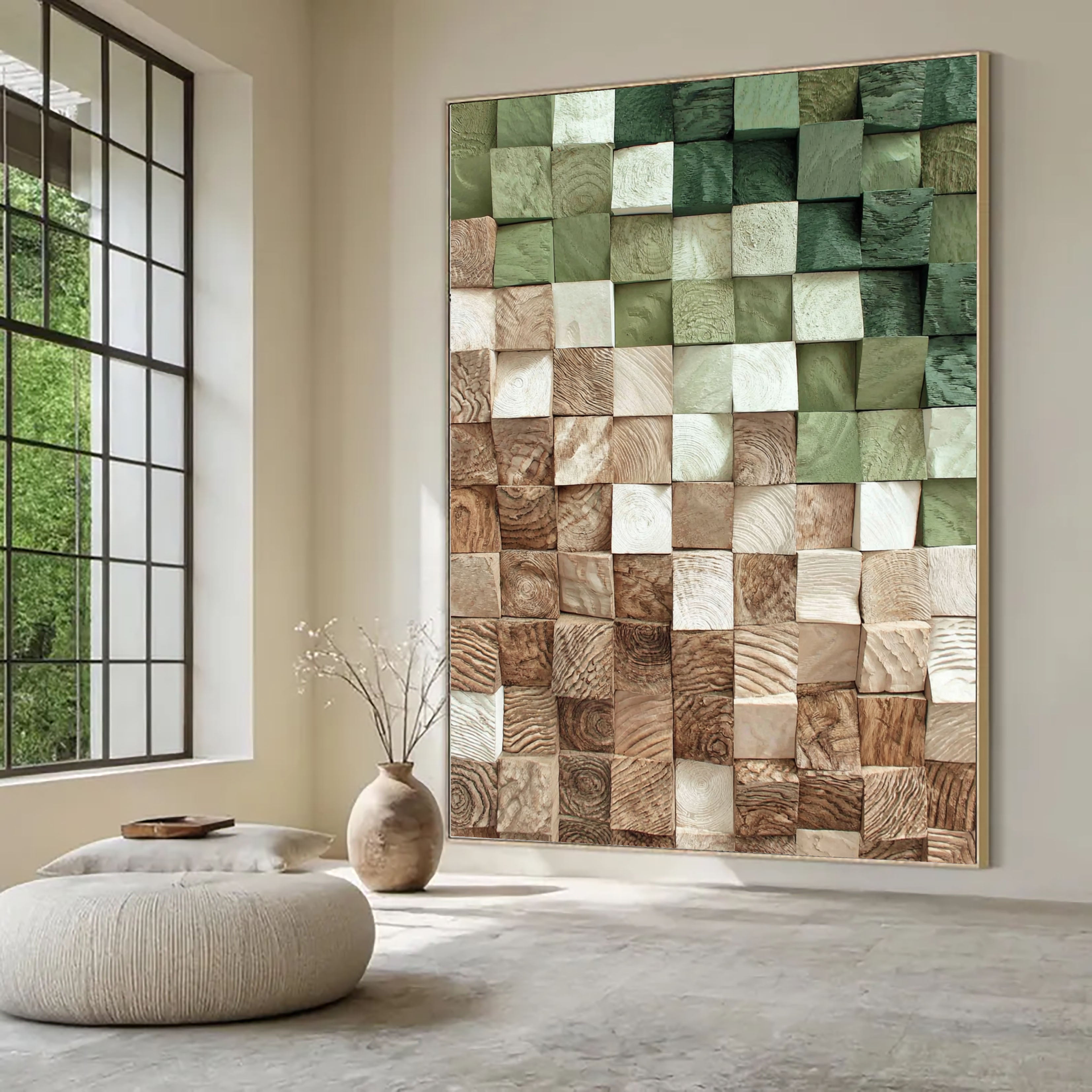Textured Wooden Mosaic | Forest Tones
