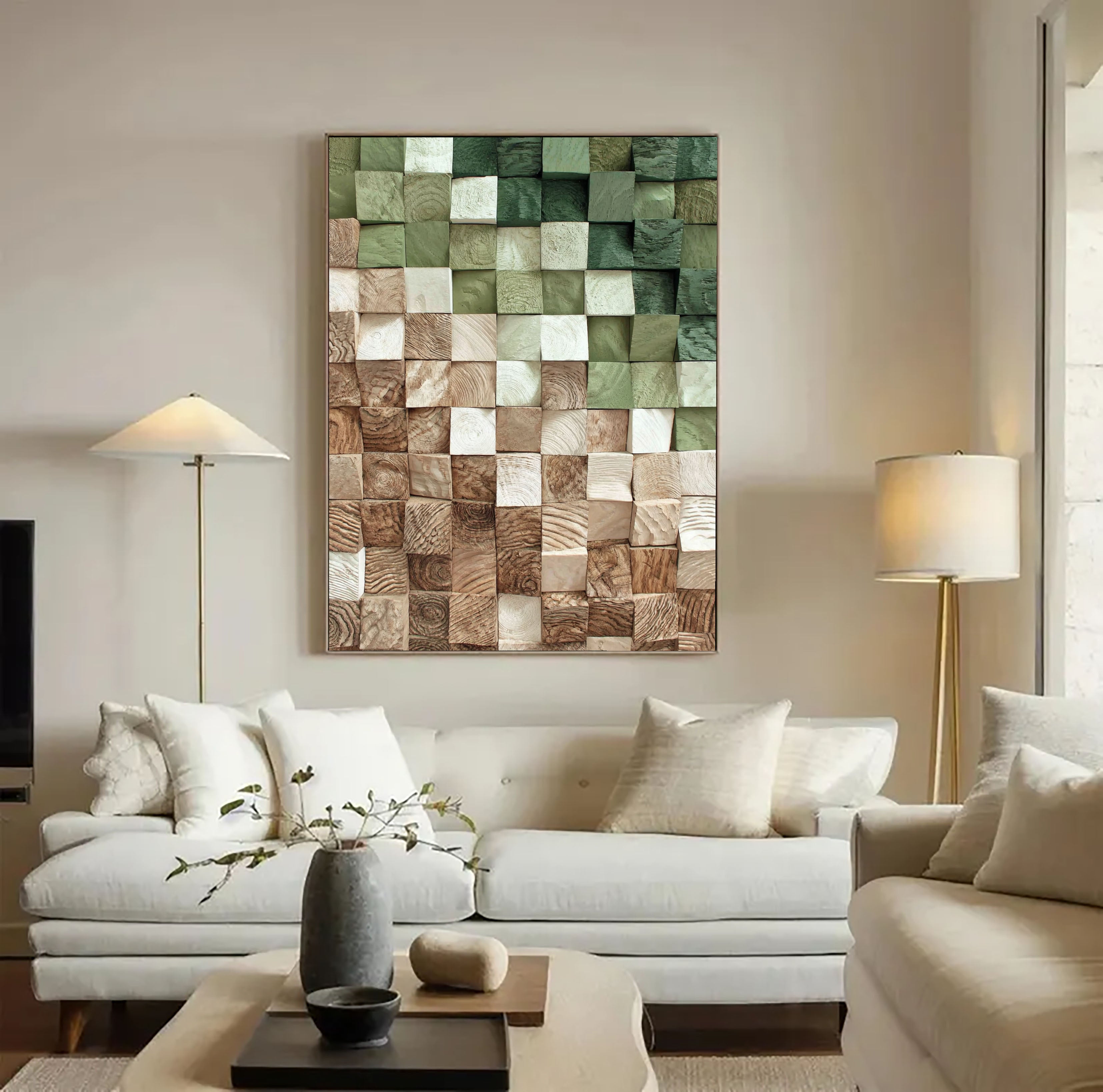 Textured Wooden Mosaic | Forest Tones