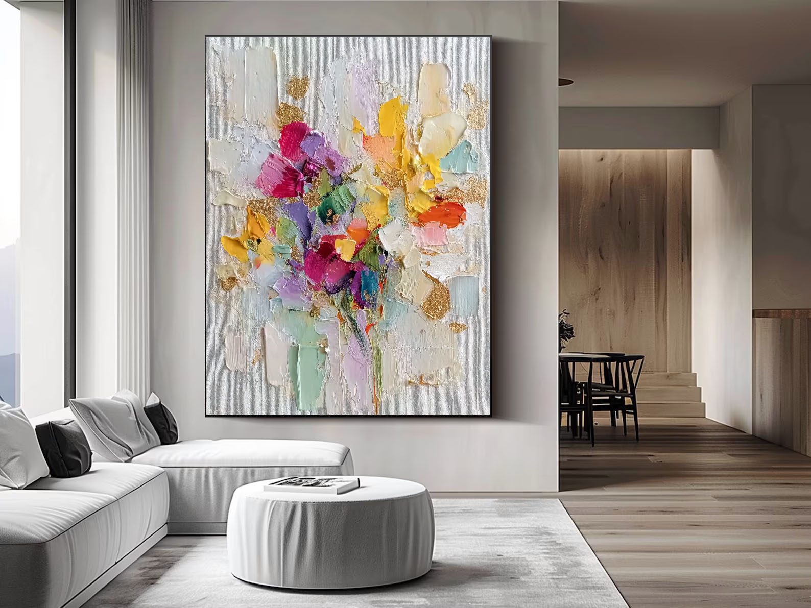 Textured Impasto Blooms | Gilded Hues