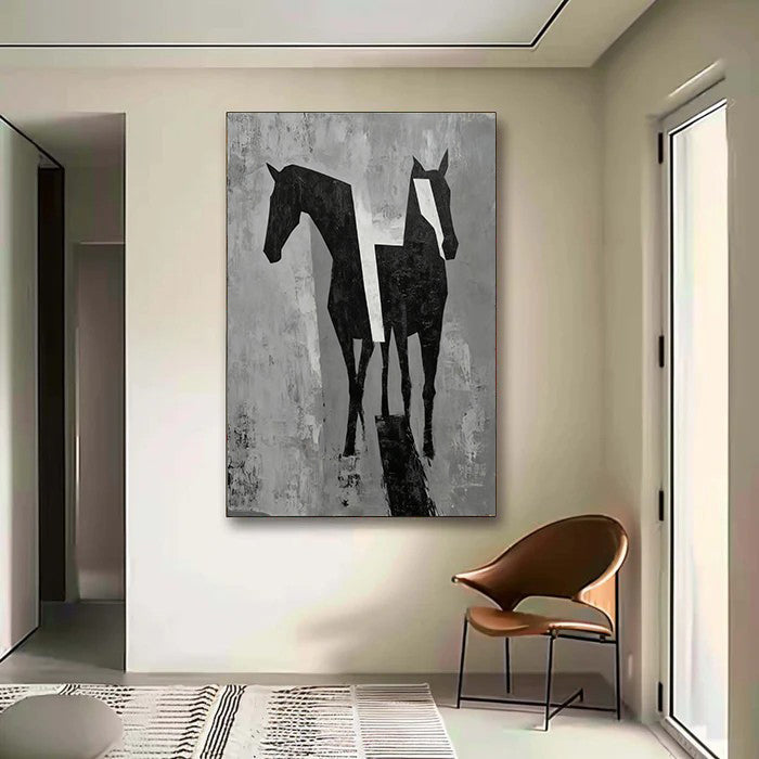 Textured Equine Geometry | Black White