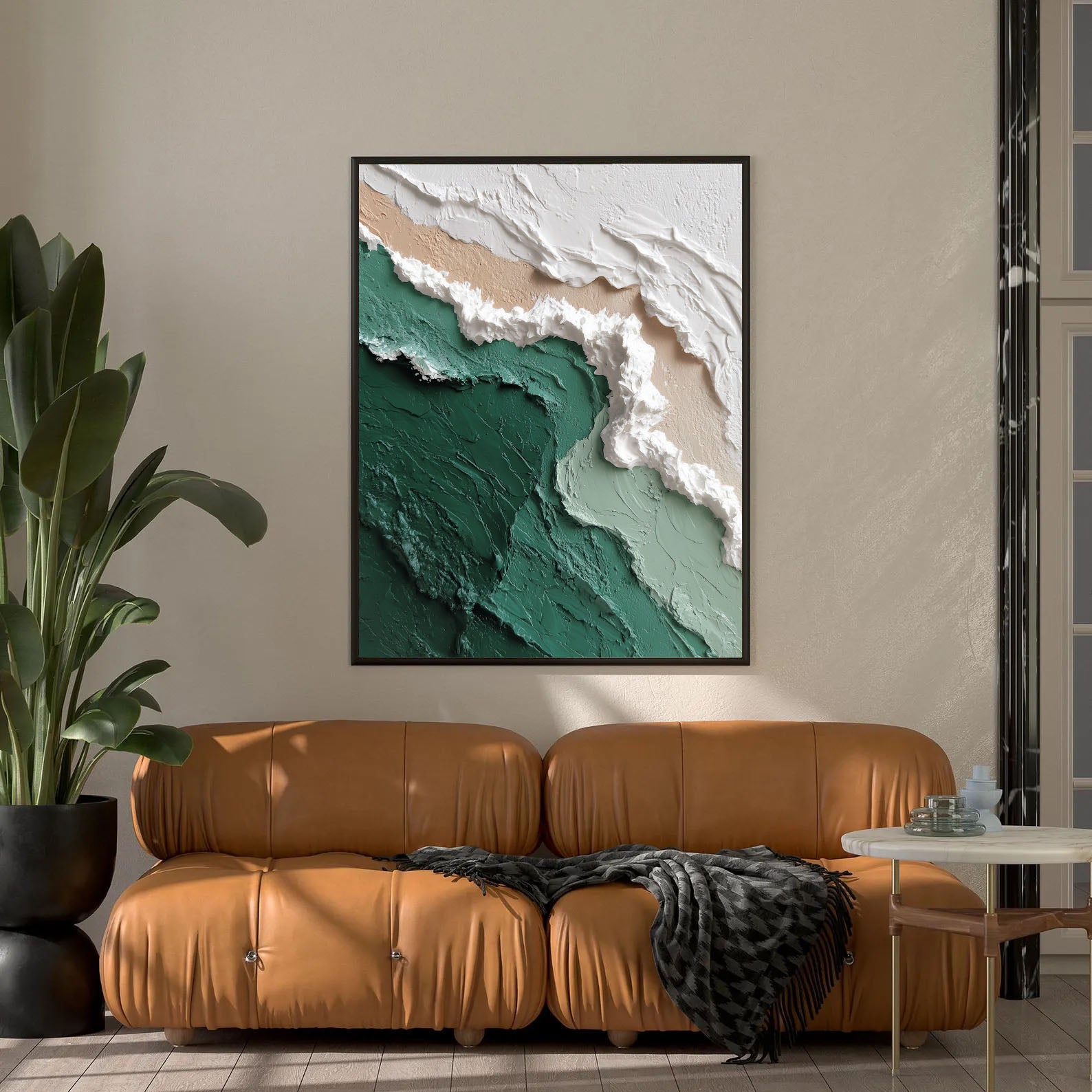 Textured Coastal Waves | Emerald Foam