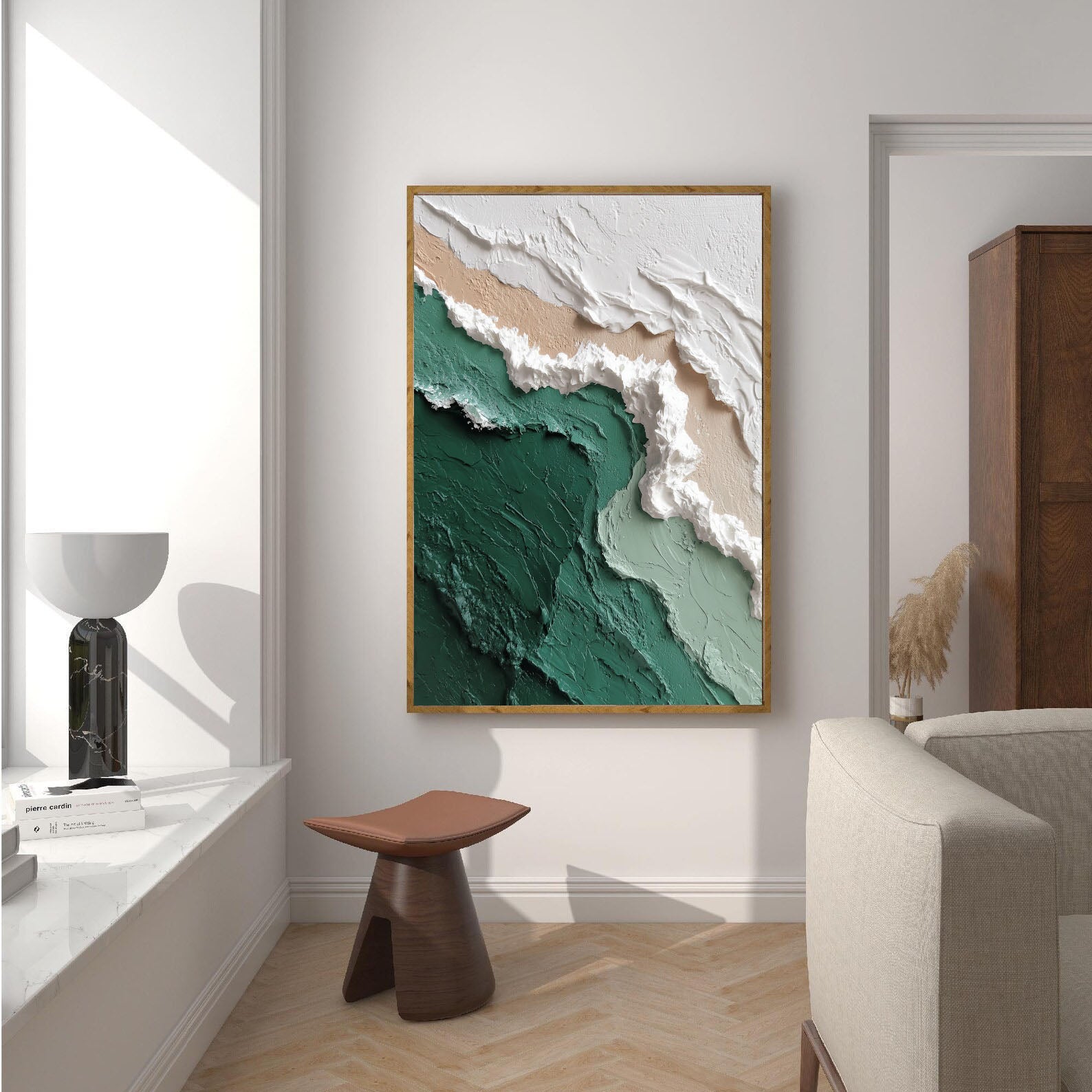 Textured Coastal Waves | Emerald Foam