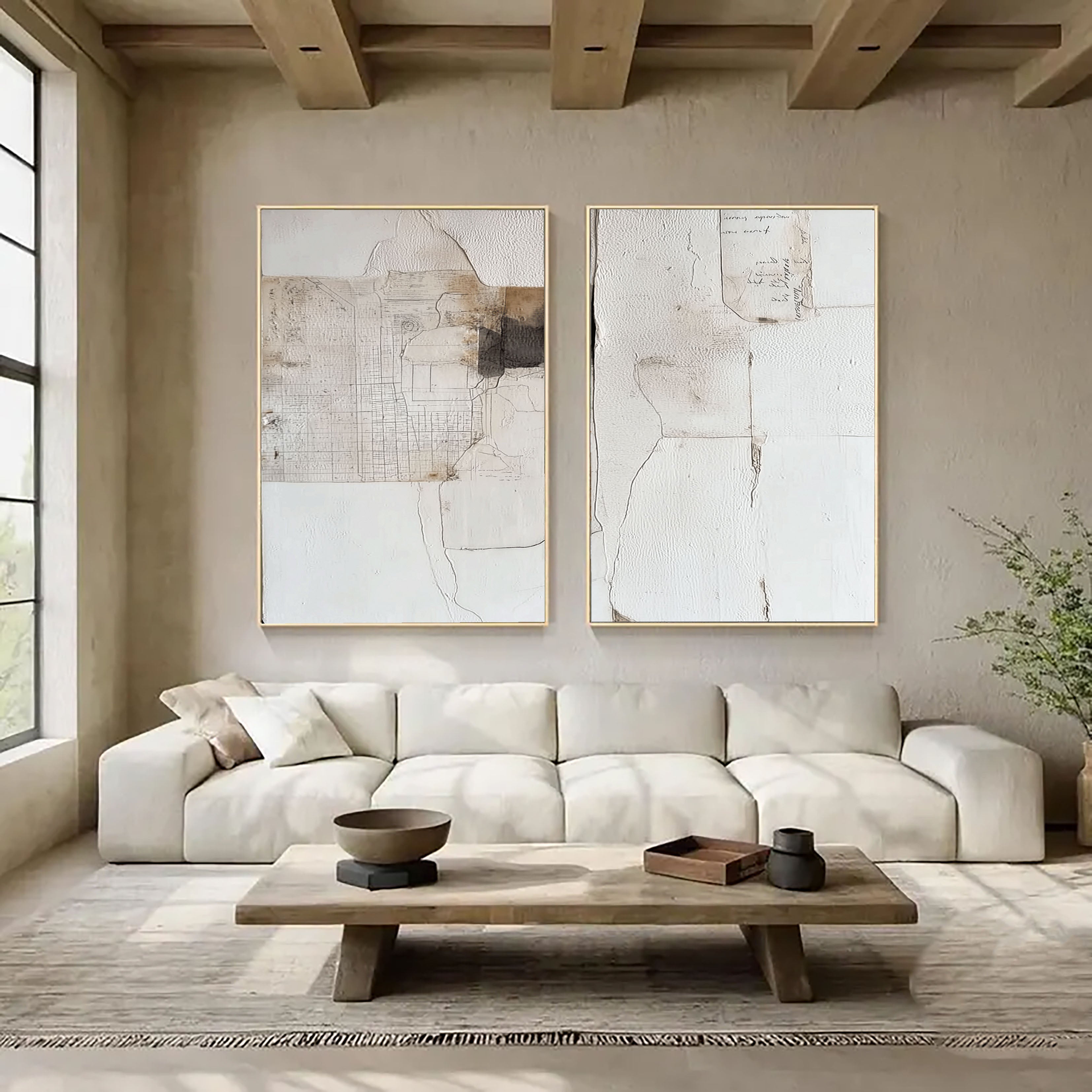 Textured Abstract Collage | Neutral Tones