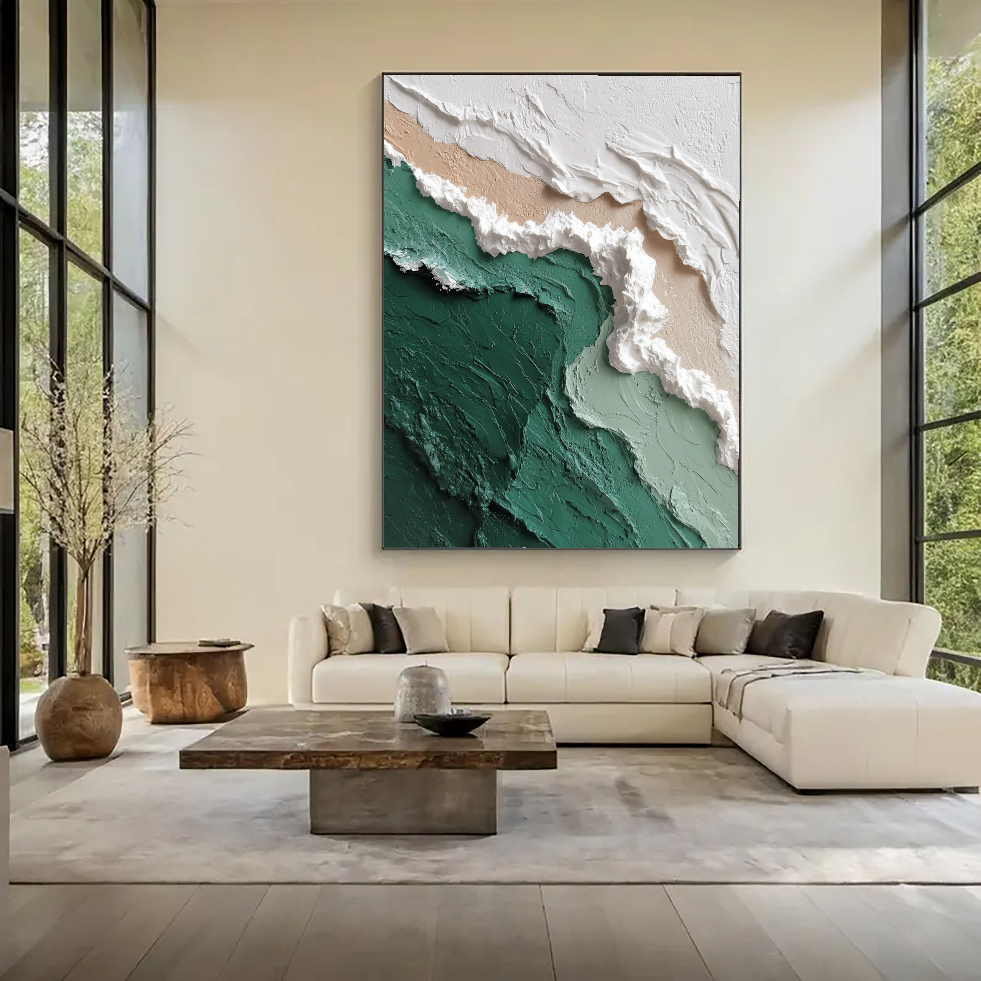 Textured Coastal Waves | Emerald Foam