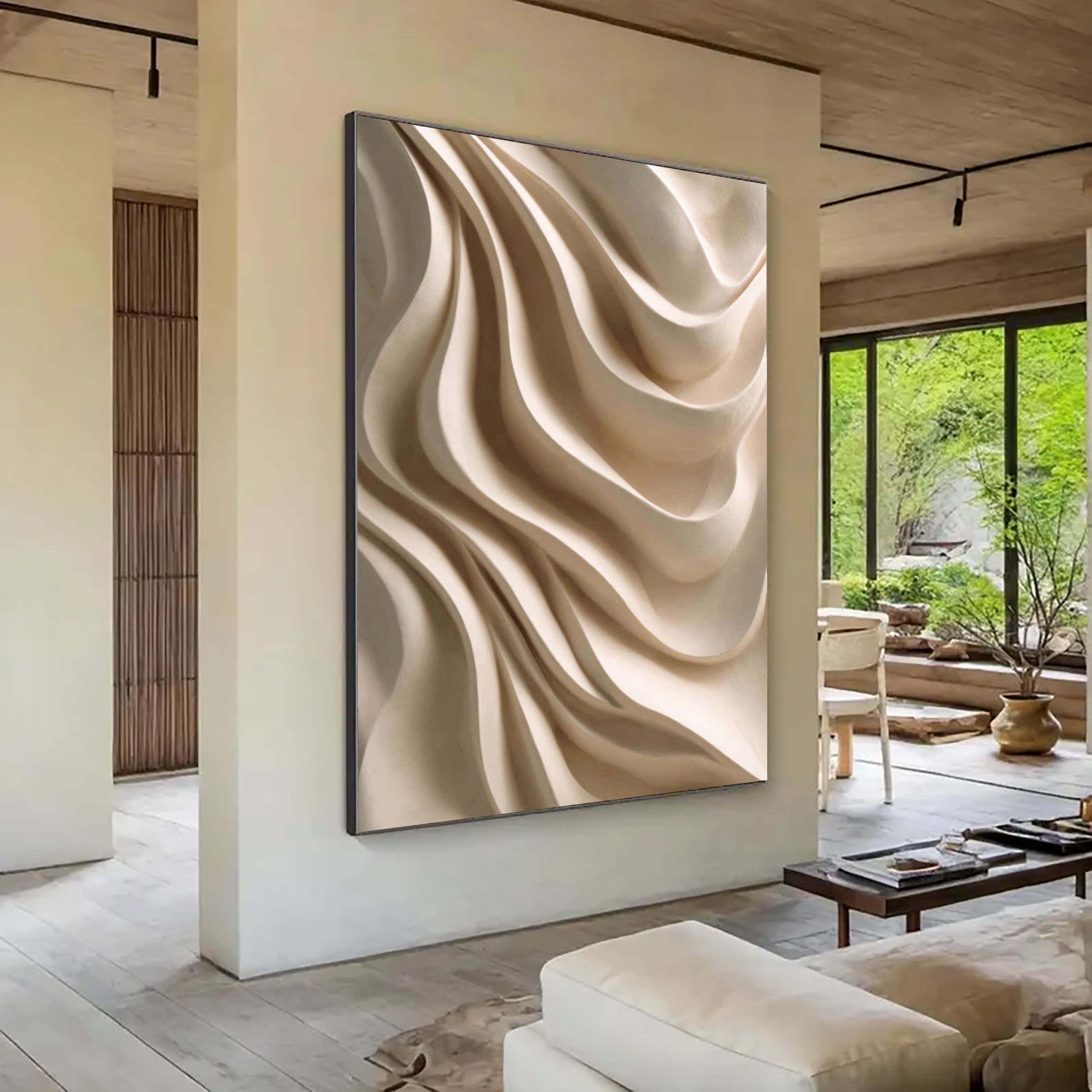 Textured Fluid Drapes | Cream Waves