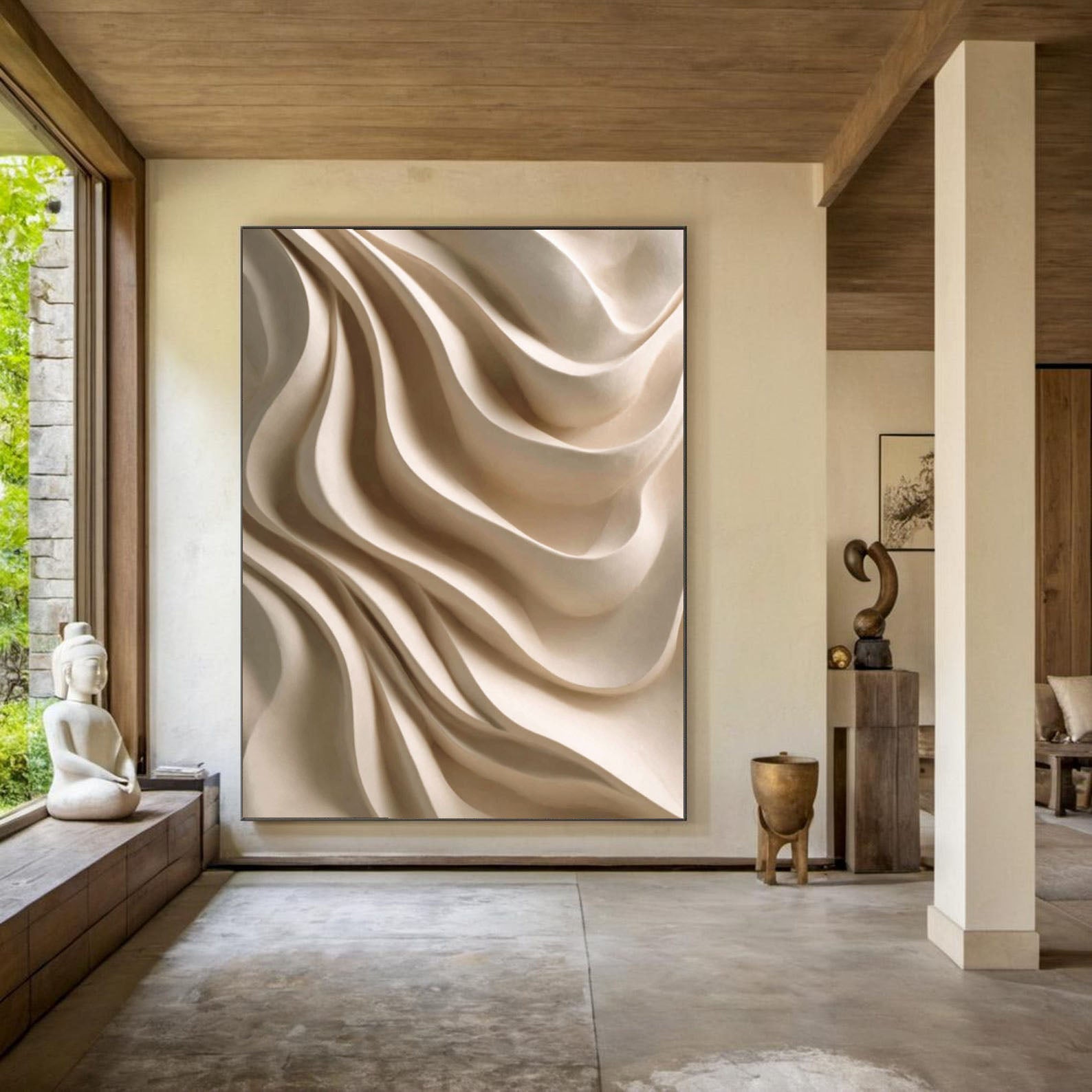Textured Fluid Drapes | Cream Waves