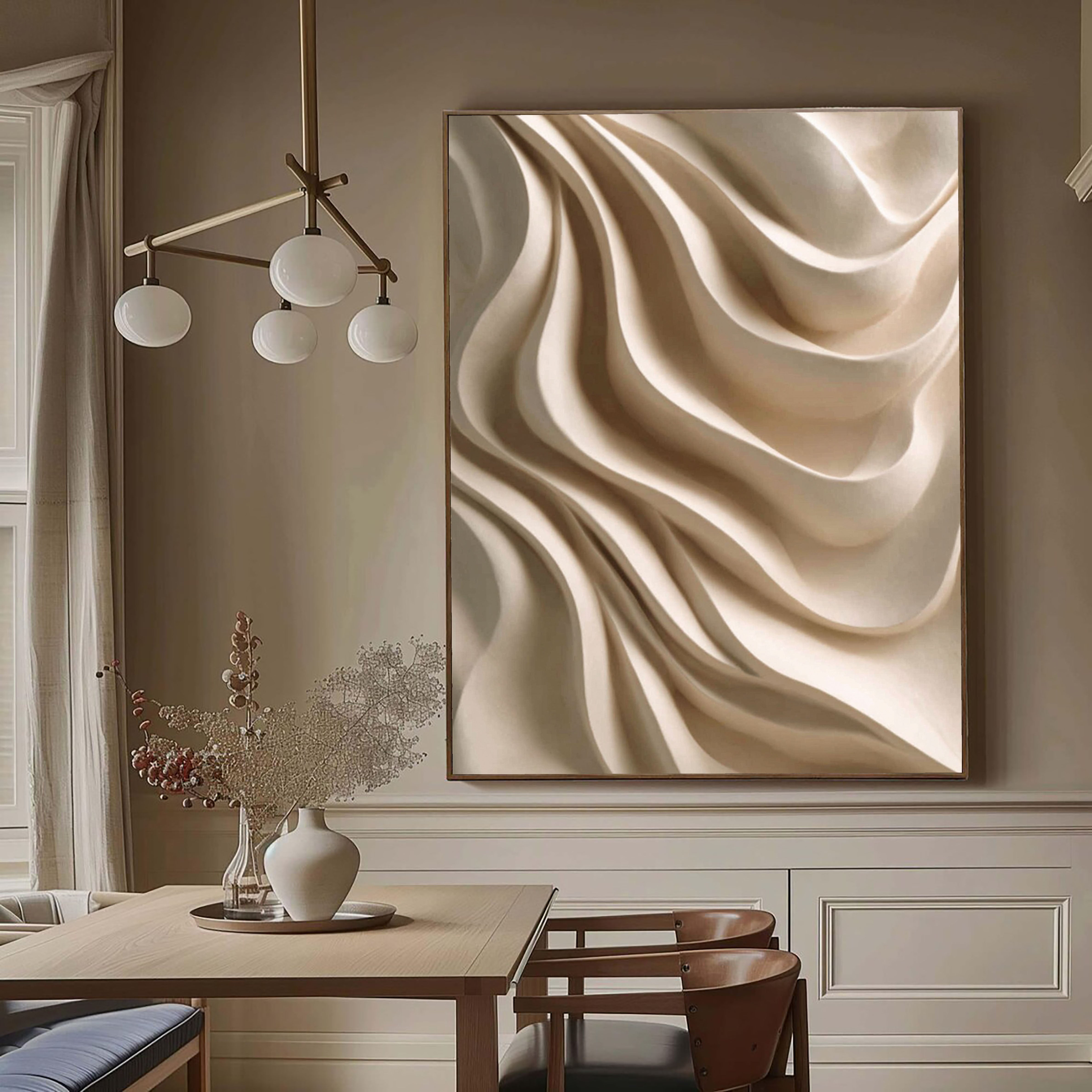 Textured Fluid Drapes | Cream Waves