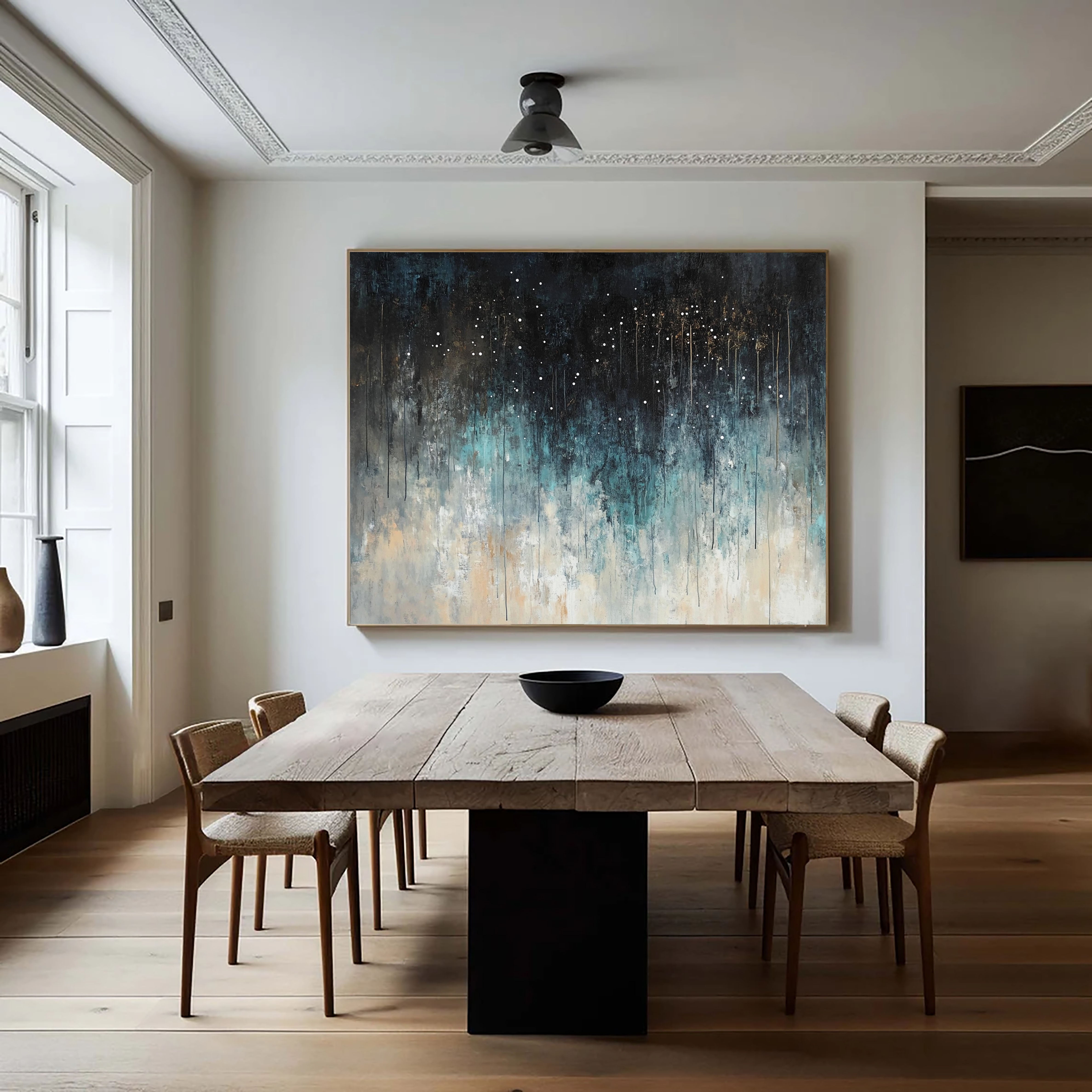 Textured Nebulous Teal | Gilded Stars