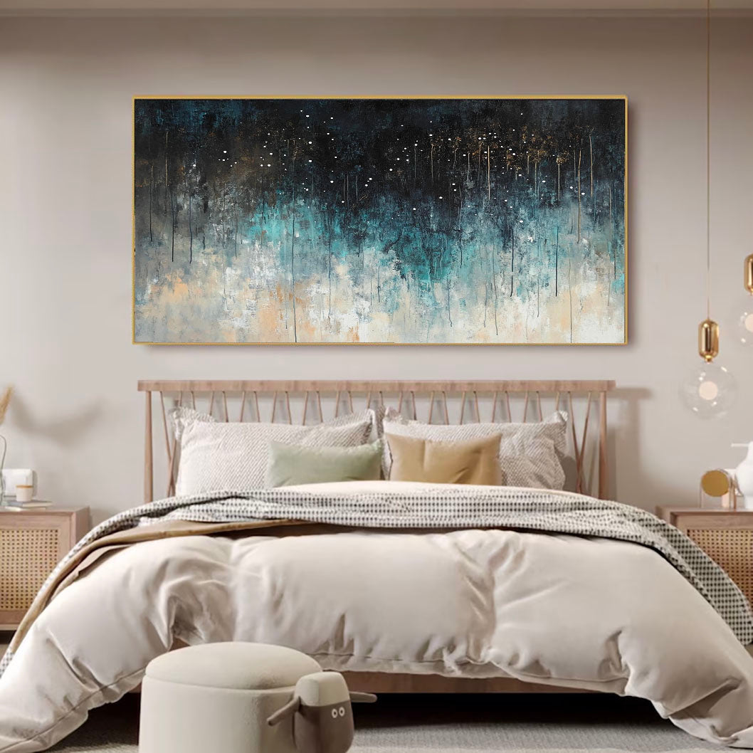 Textured Nebulous Teal | Gilded Stars