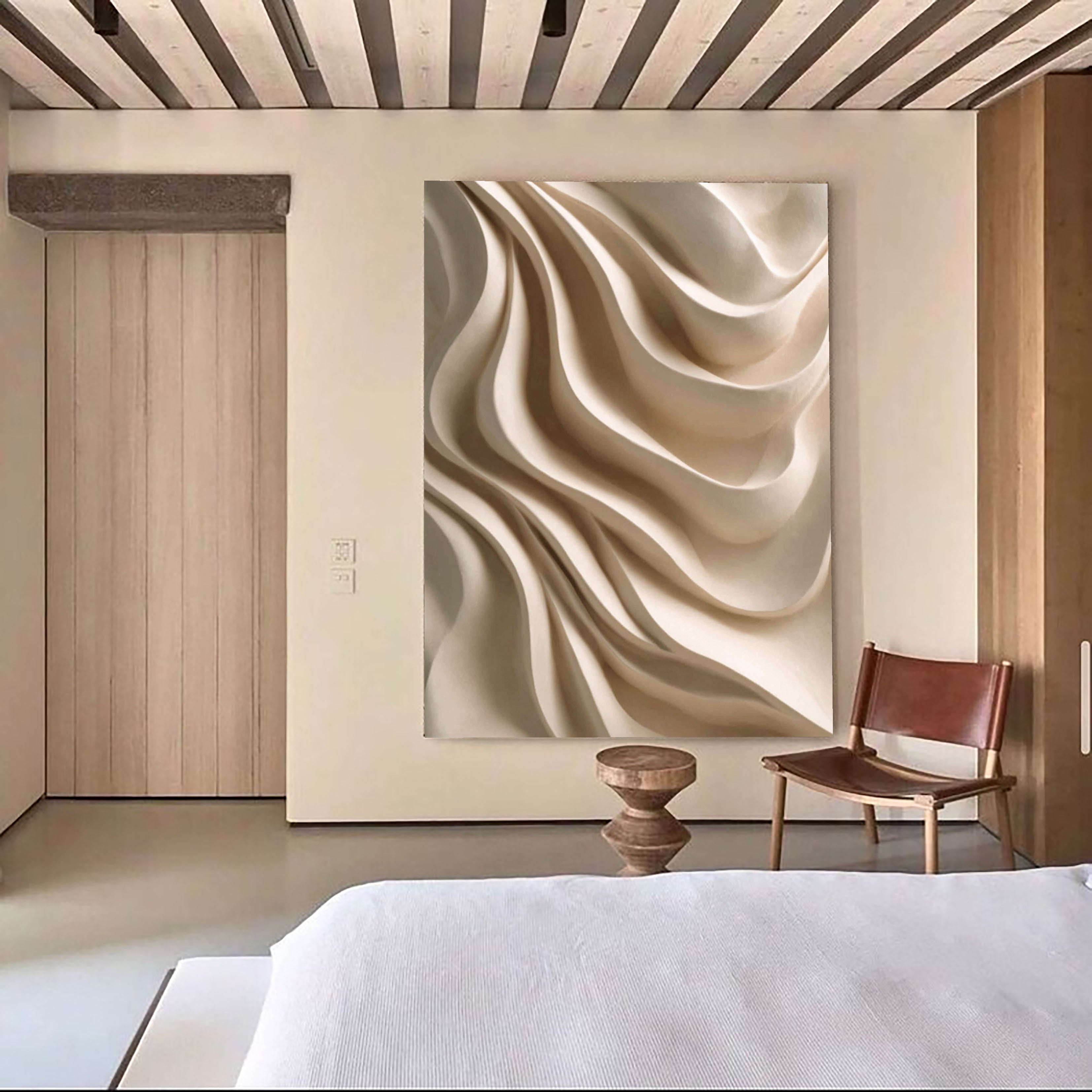 Textured Fluid Drapes | Cream Waves