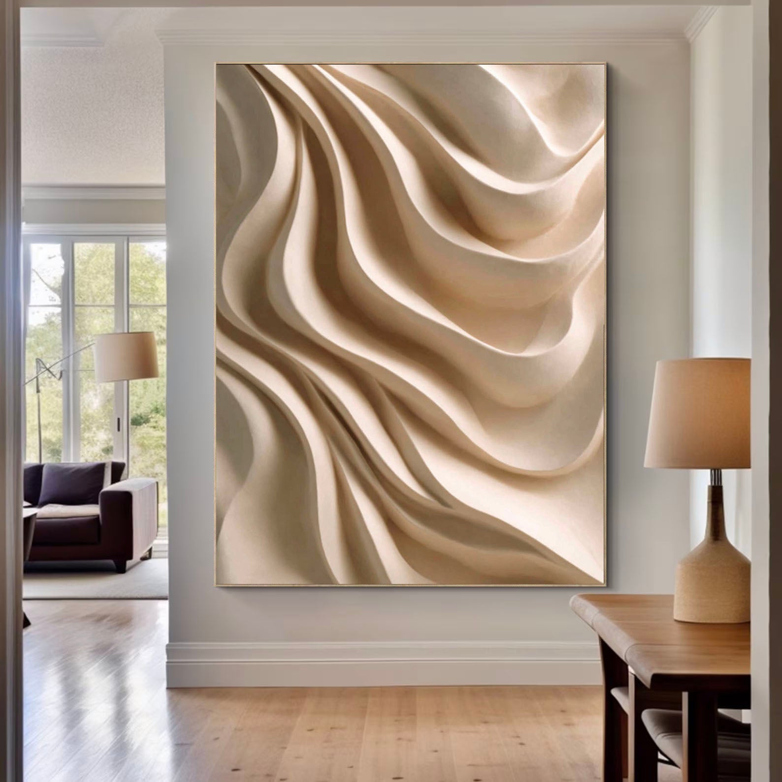 Textured Fluid Drapes | Cream Waves