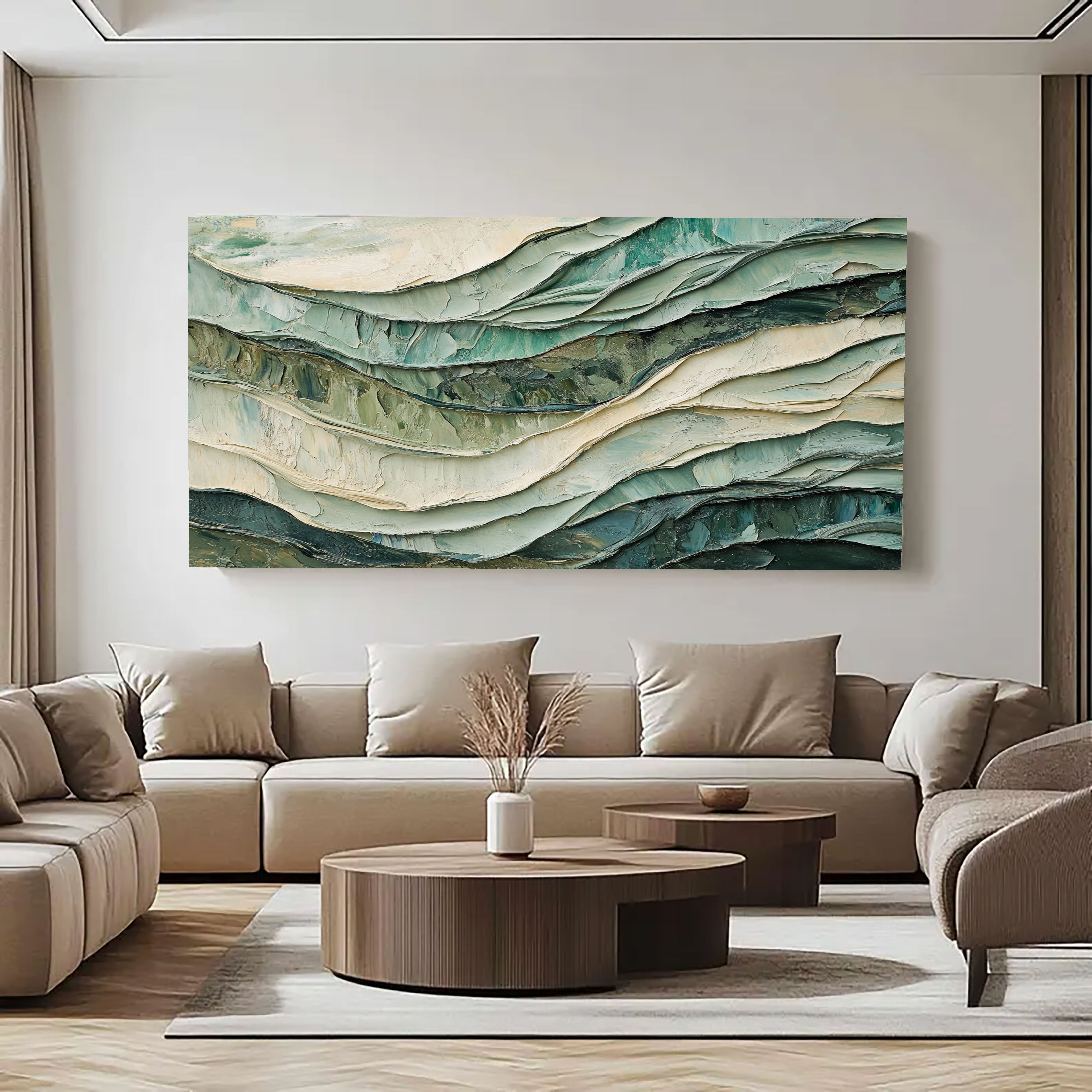 Textured Undulating Terrain | Seafoam Hues