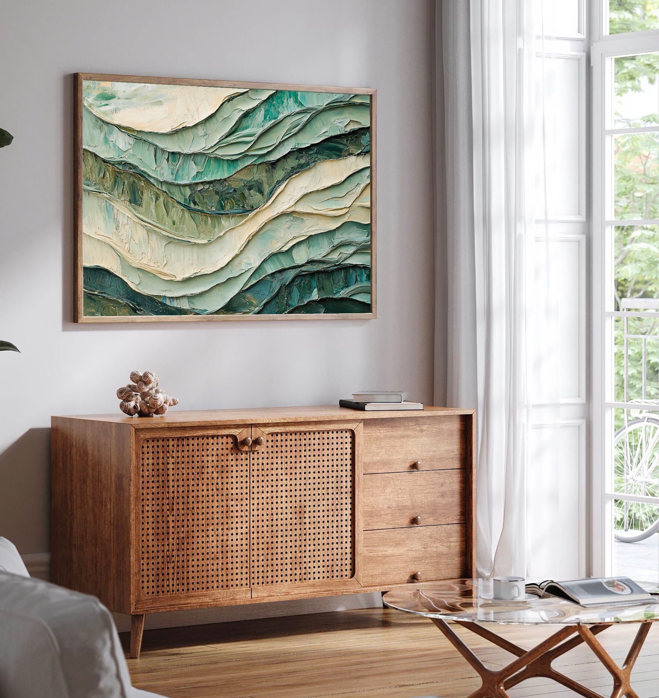 Textured Undulating Terrain | Seafoam Hues