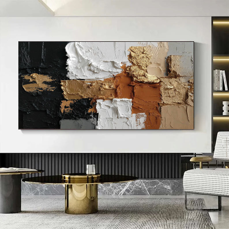Textured Geometric Blocks | Gilded Noir