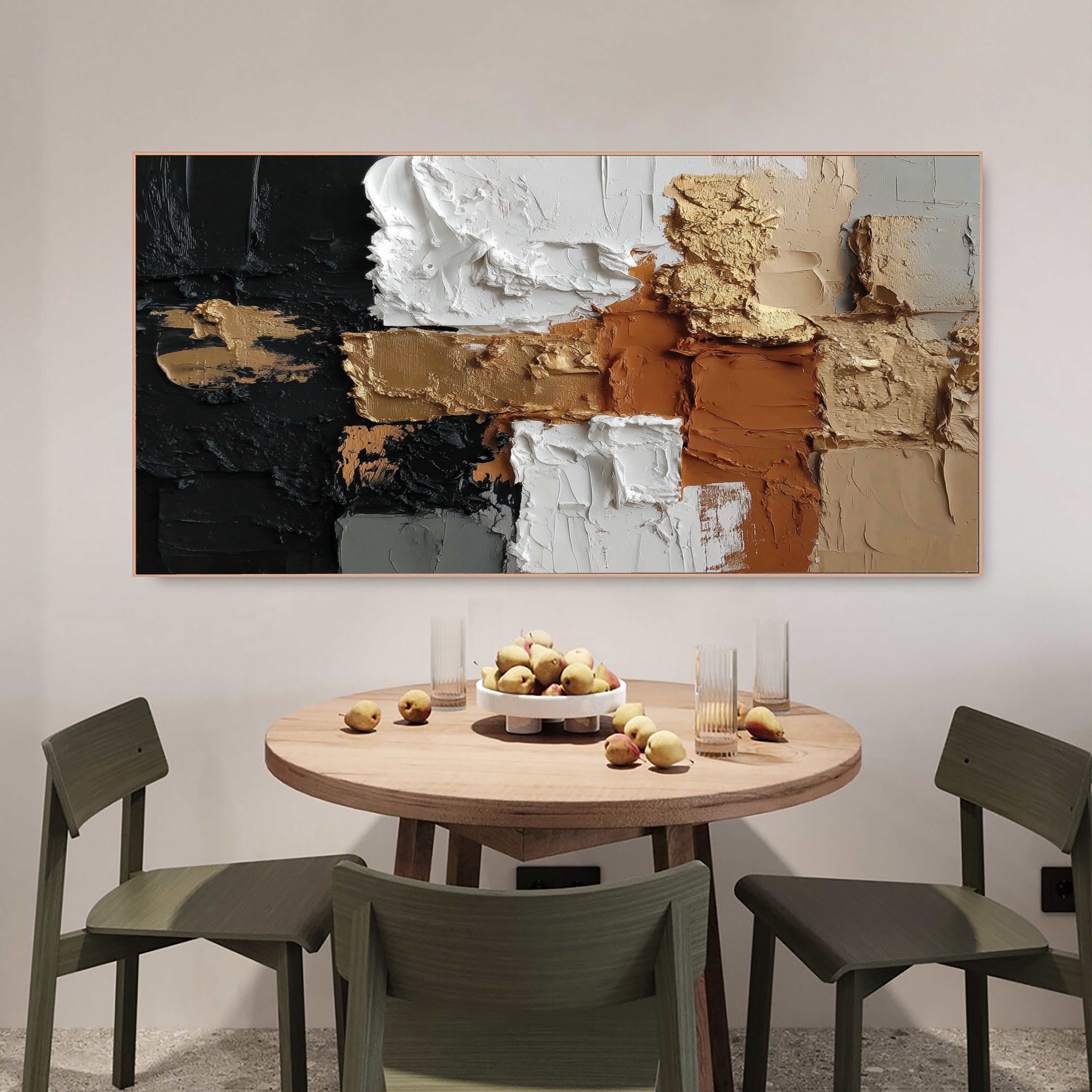 Textured Geometric Blocks | Gilded Noir