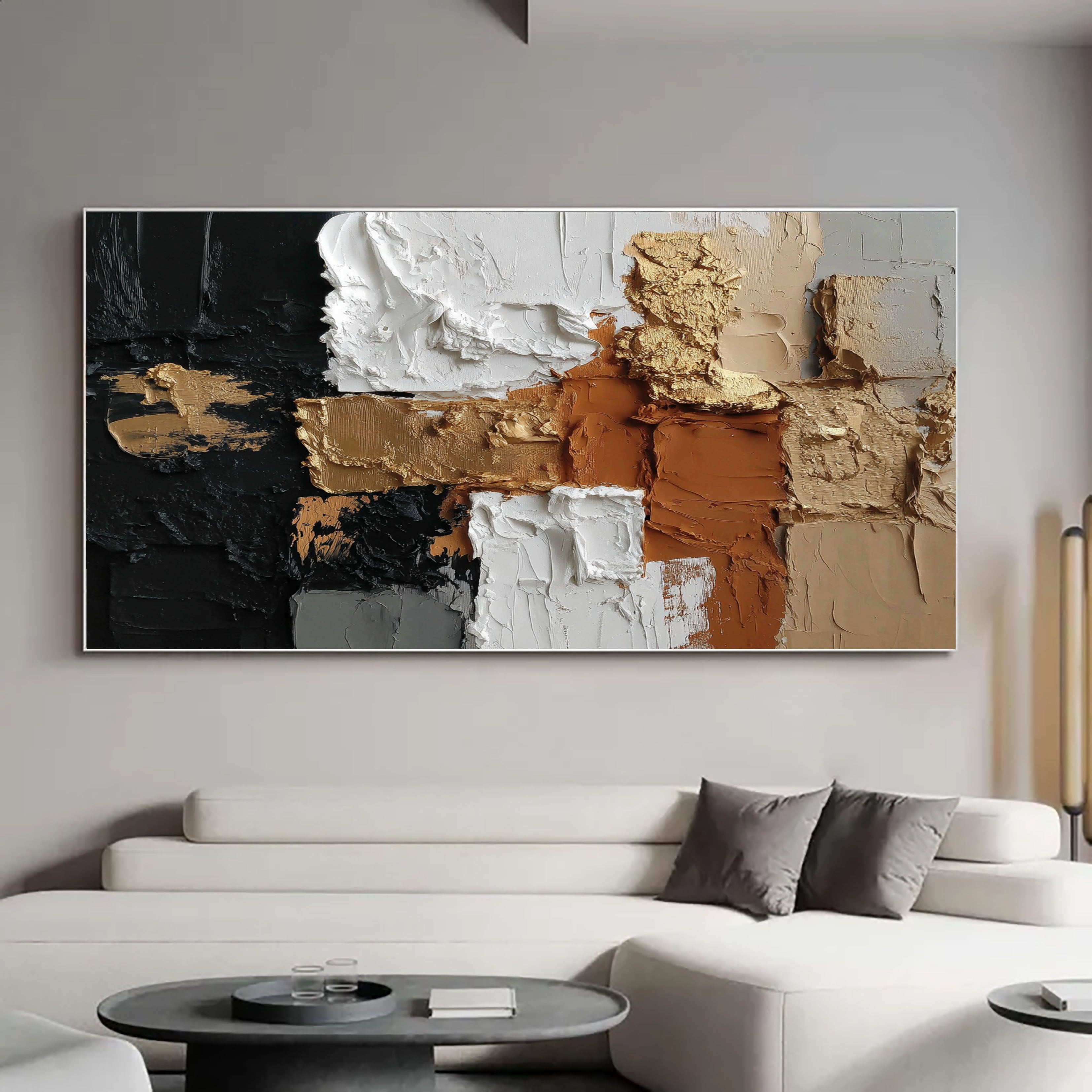 Textured Geometric Blocks | Gilded Noir
