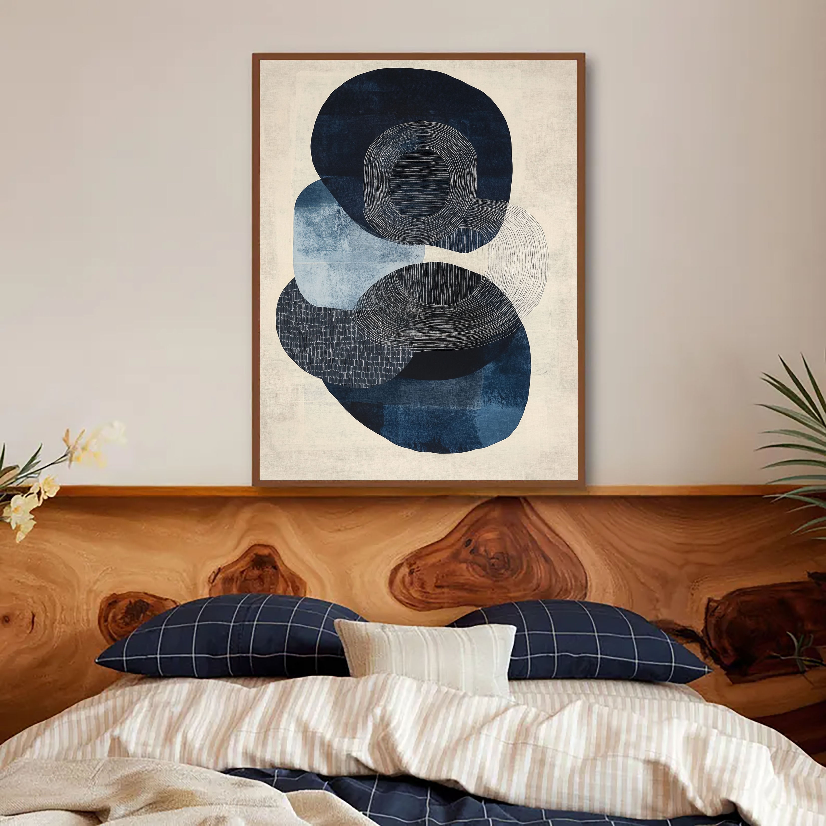 Filigranes ovales Serenity | Indigo-Untertöne