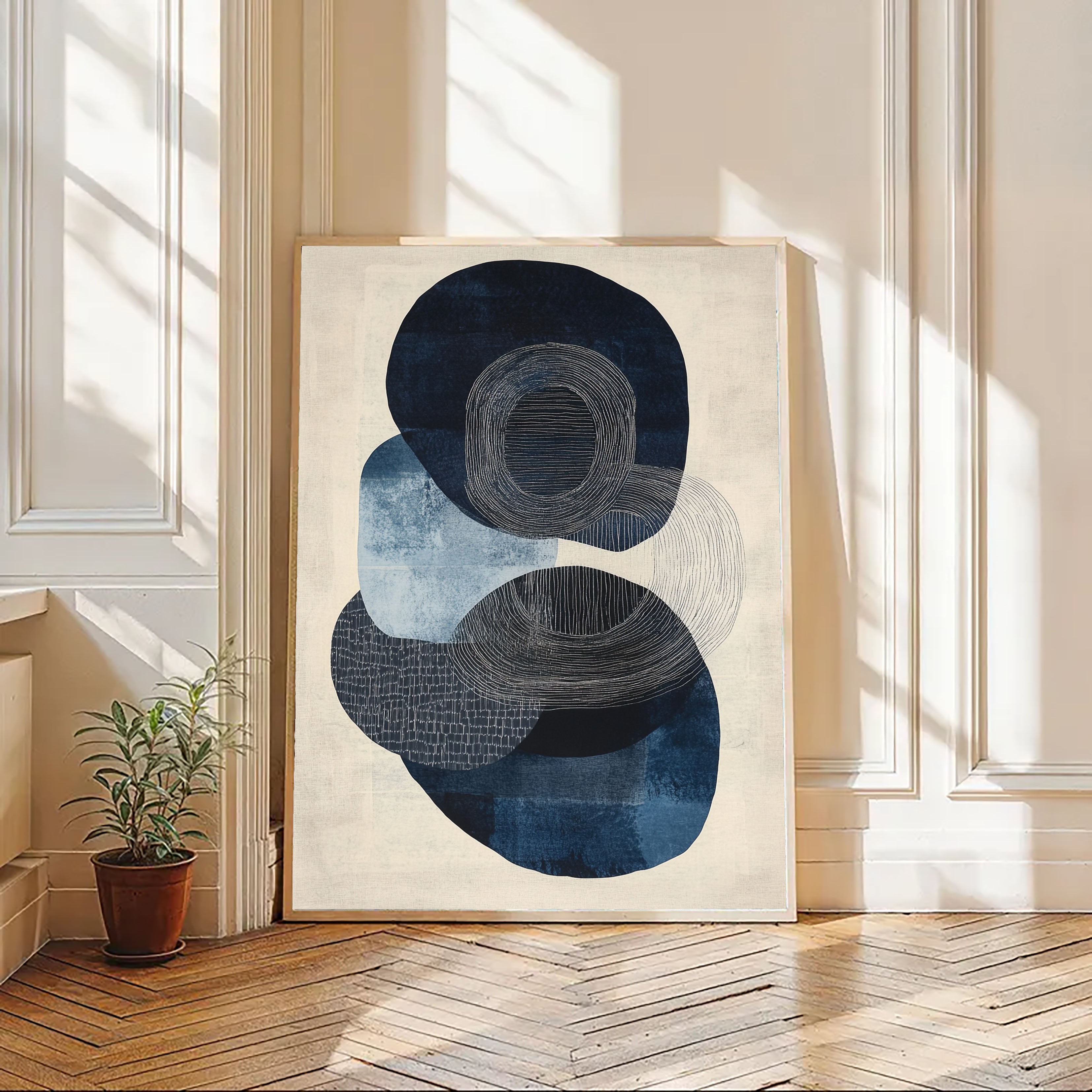 Filigranes ovales Serenity | Indigo-Untertöne