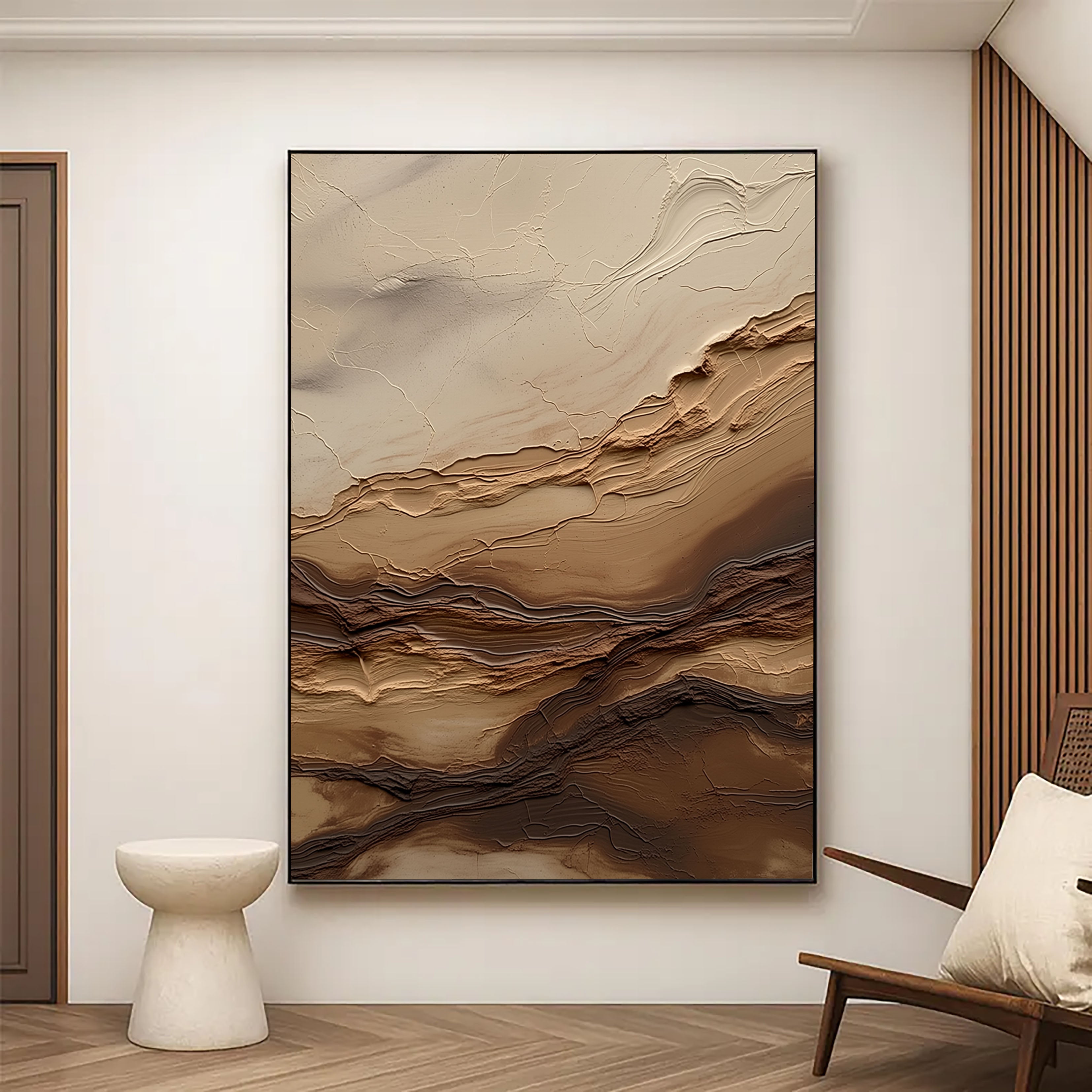 Strukturierte Geländeschichten | Beige Braun