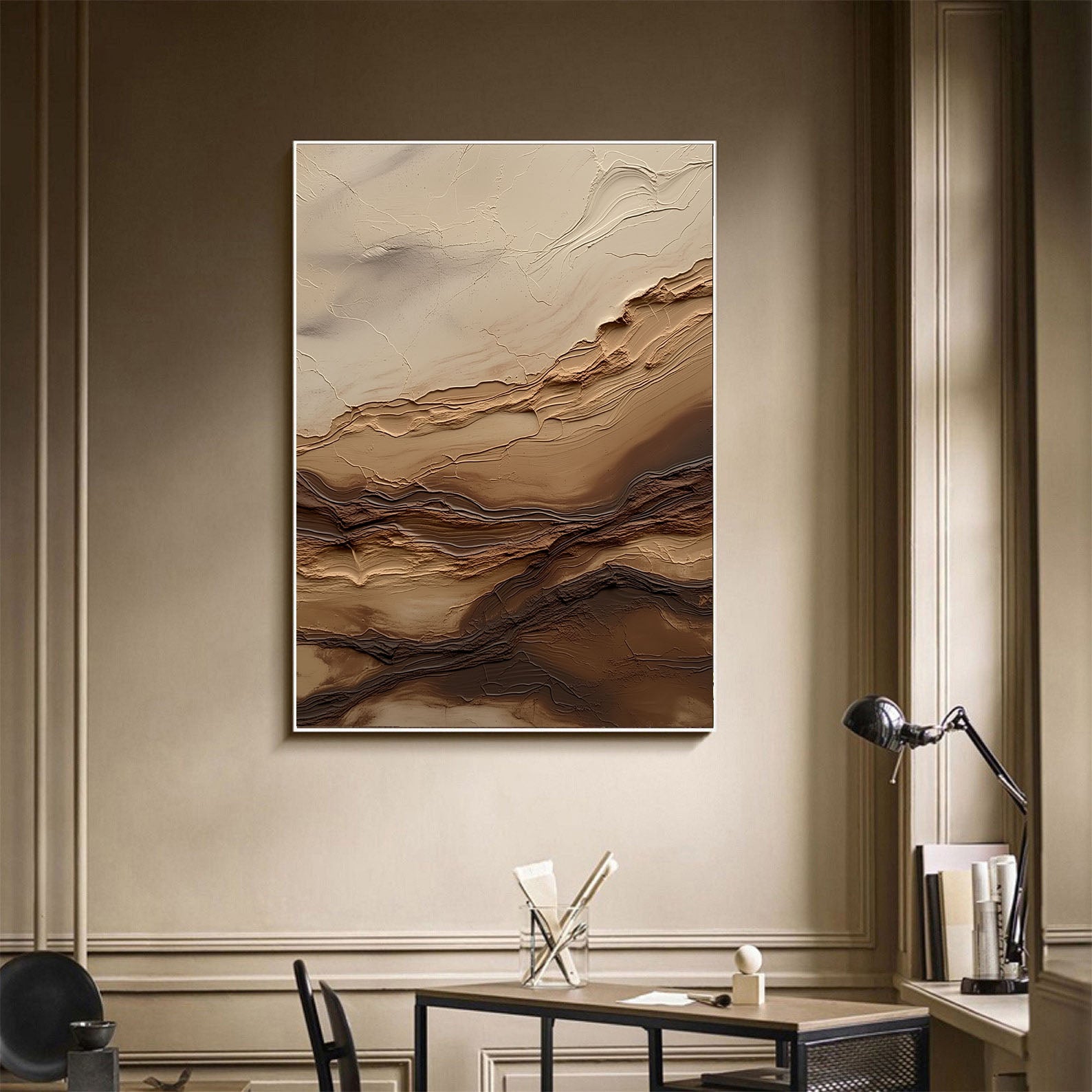 Strukturierte Geländeschichten | Beige Braun