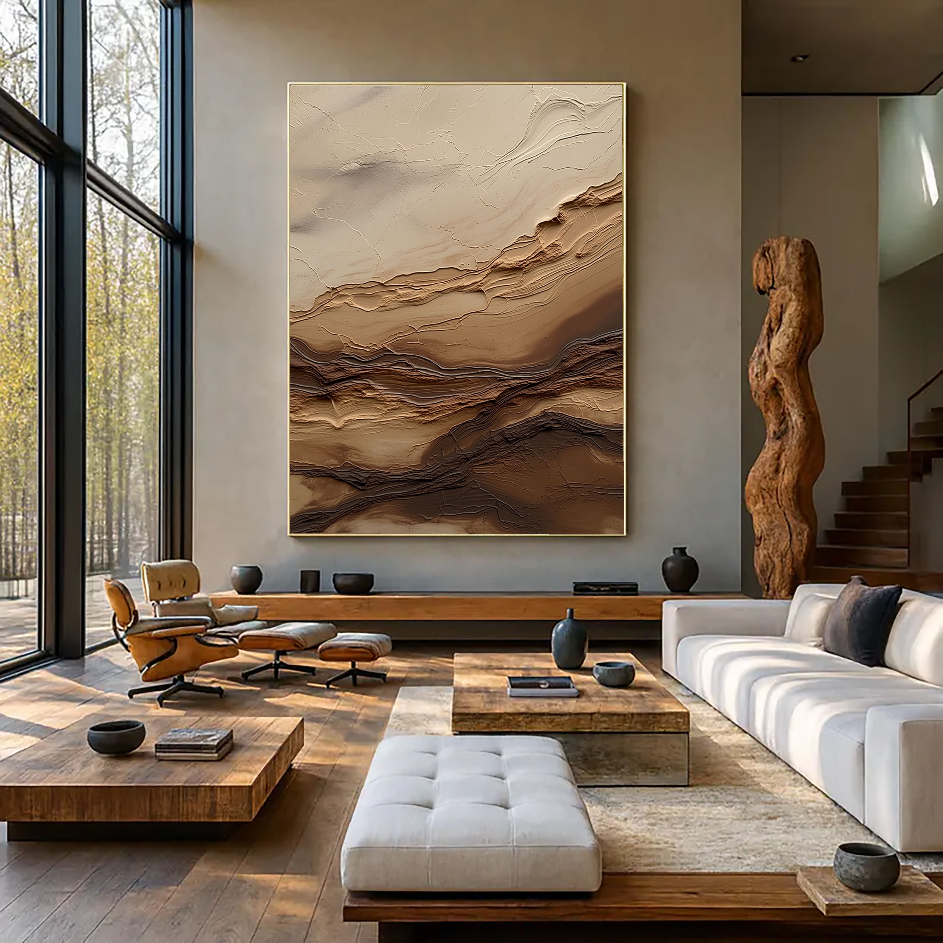Strukturierte Geländeschichten | Beige Braun