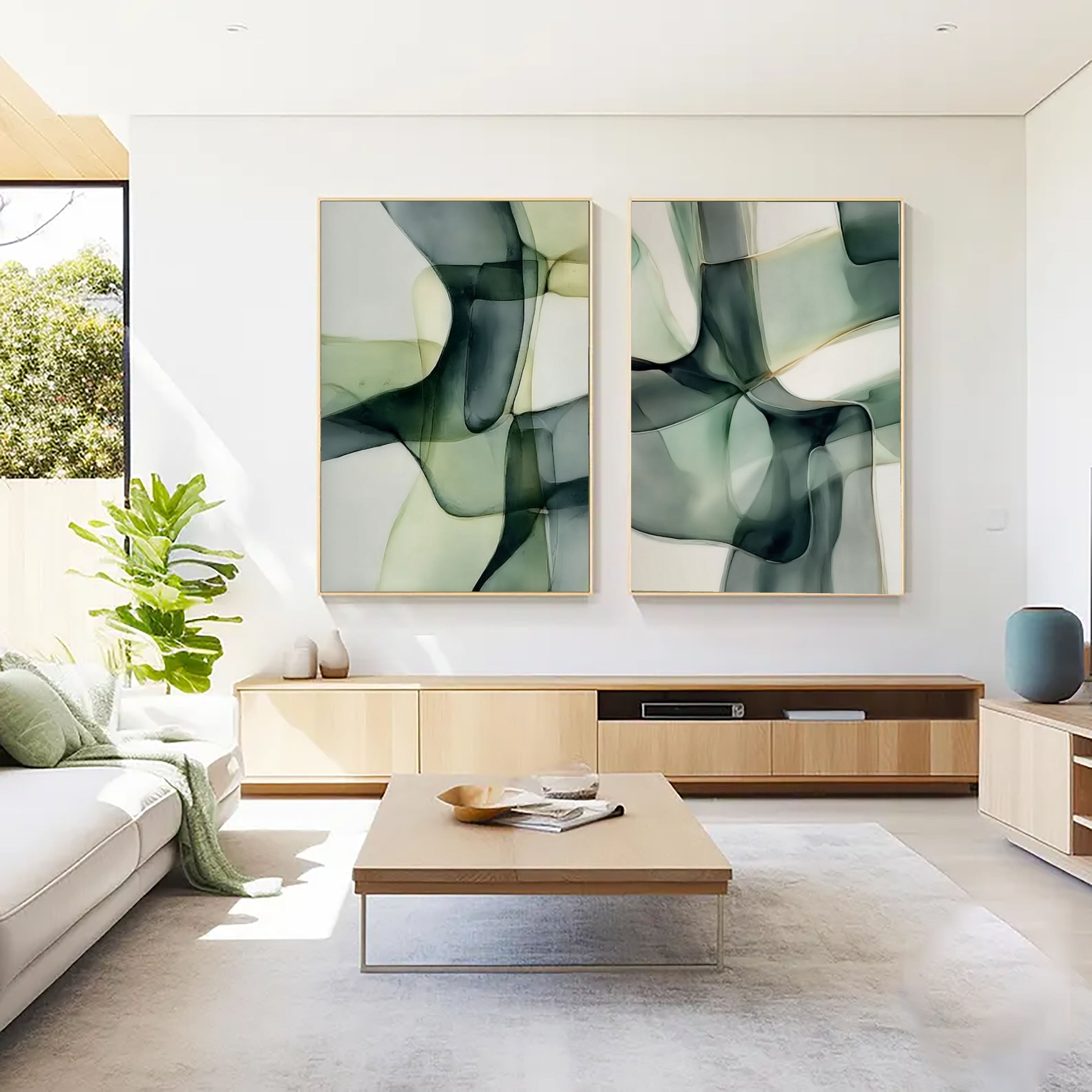 Translucent Organic Forms | Sage Green