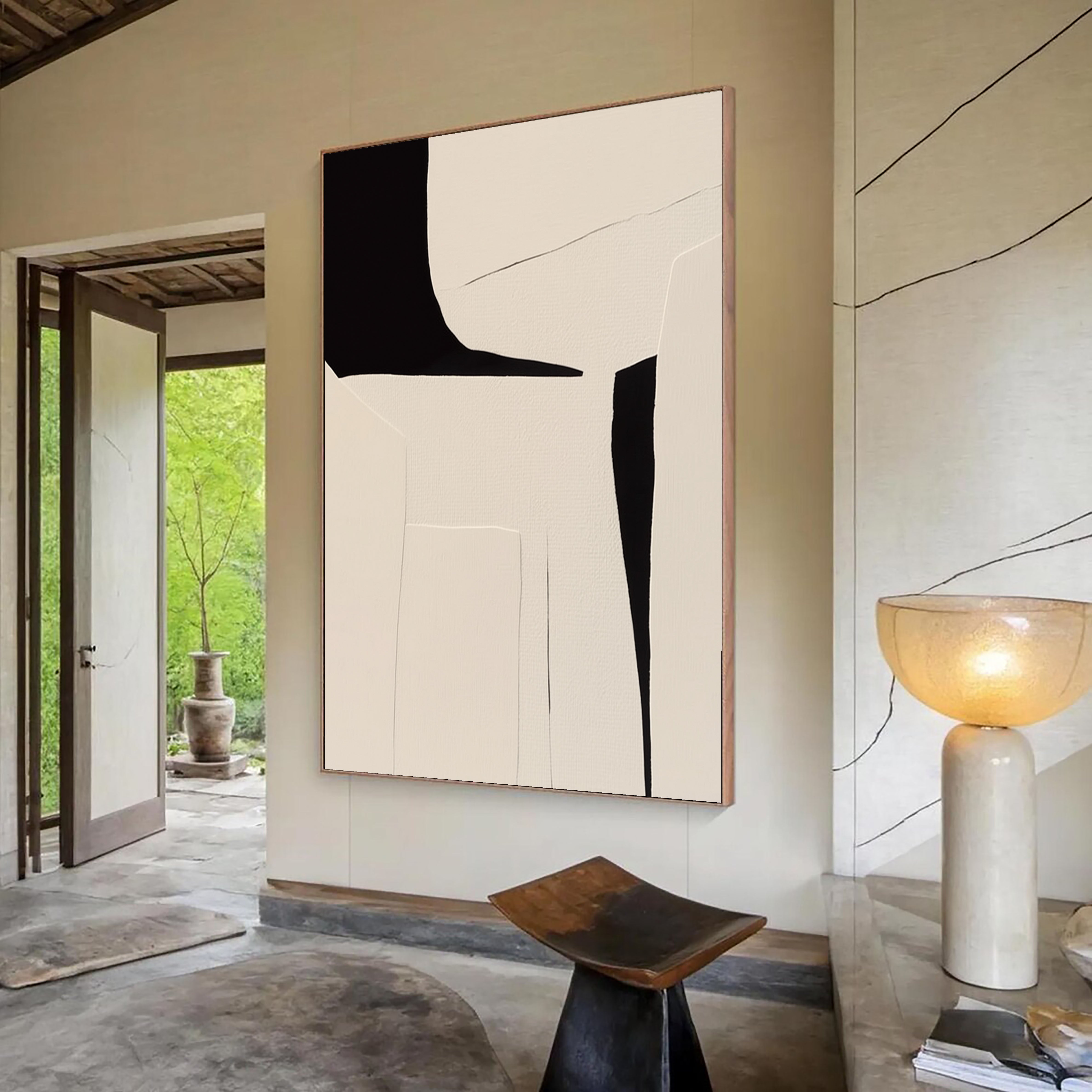 Textured Minimal Shapes | Black Beige