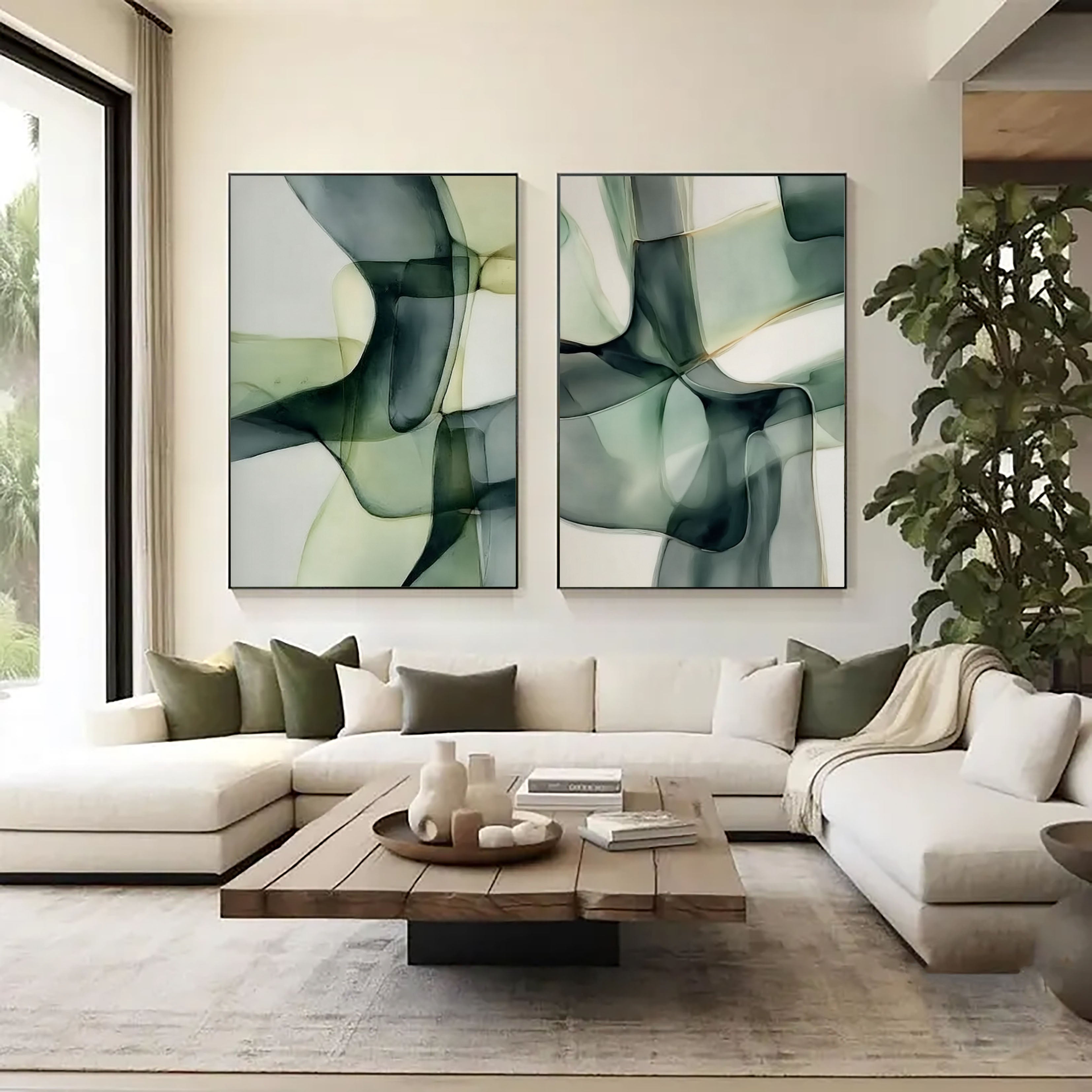 Translucent Organic Forms | Sage Green