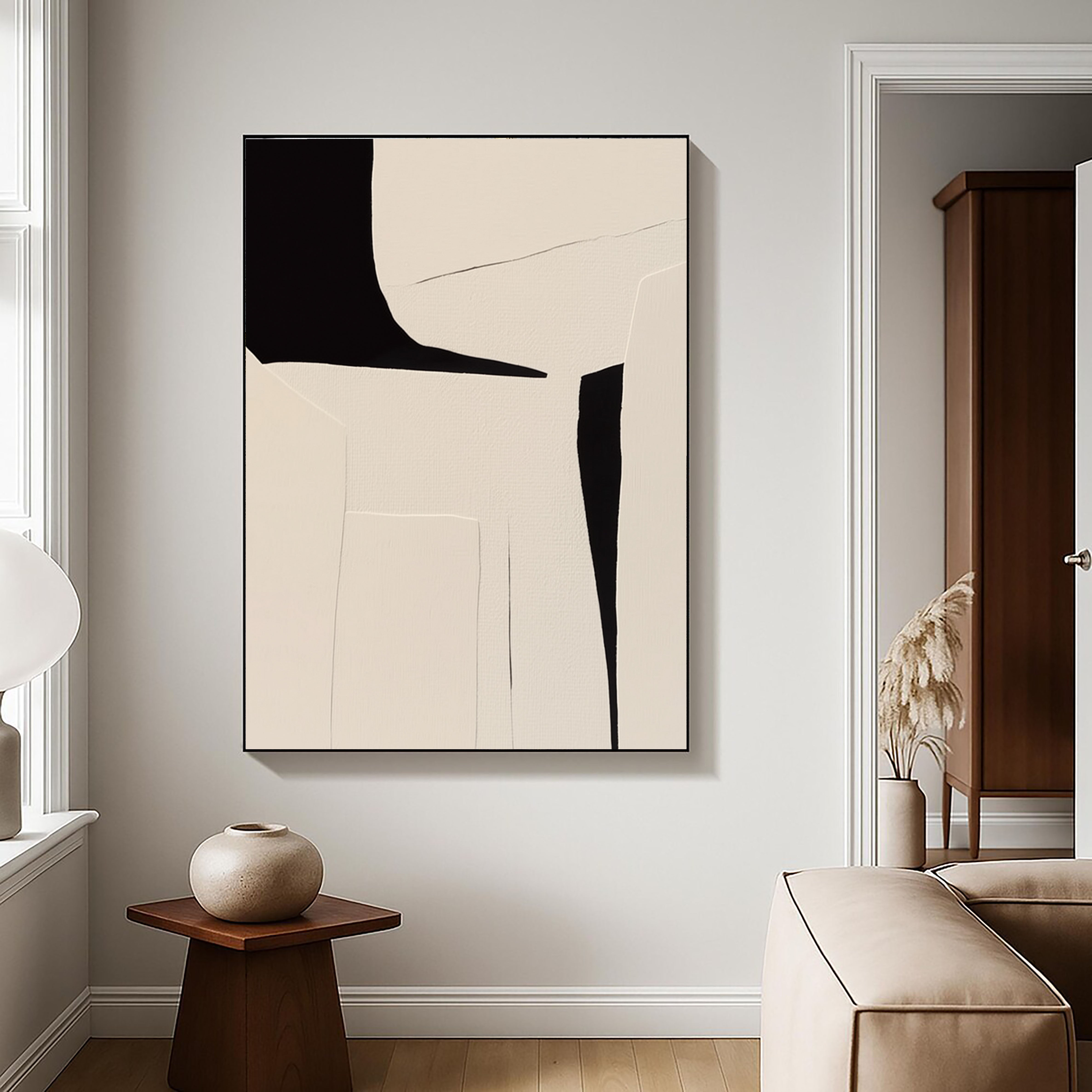 Textured Minimal Shapes | Black Beige