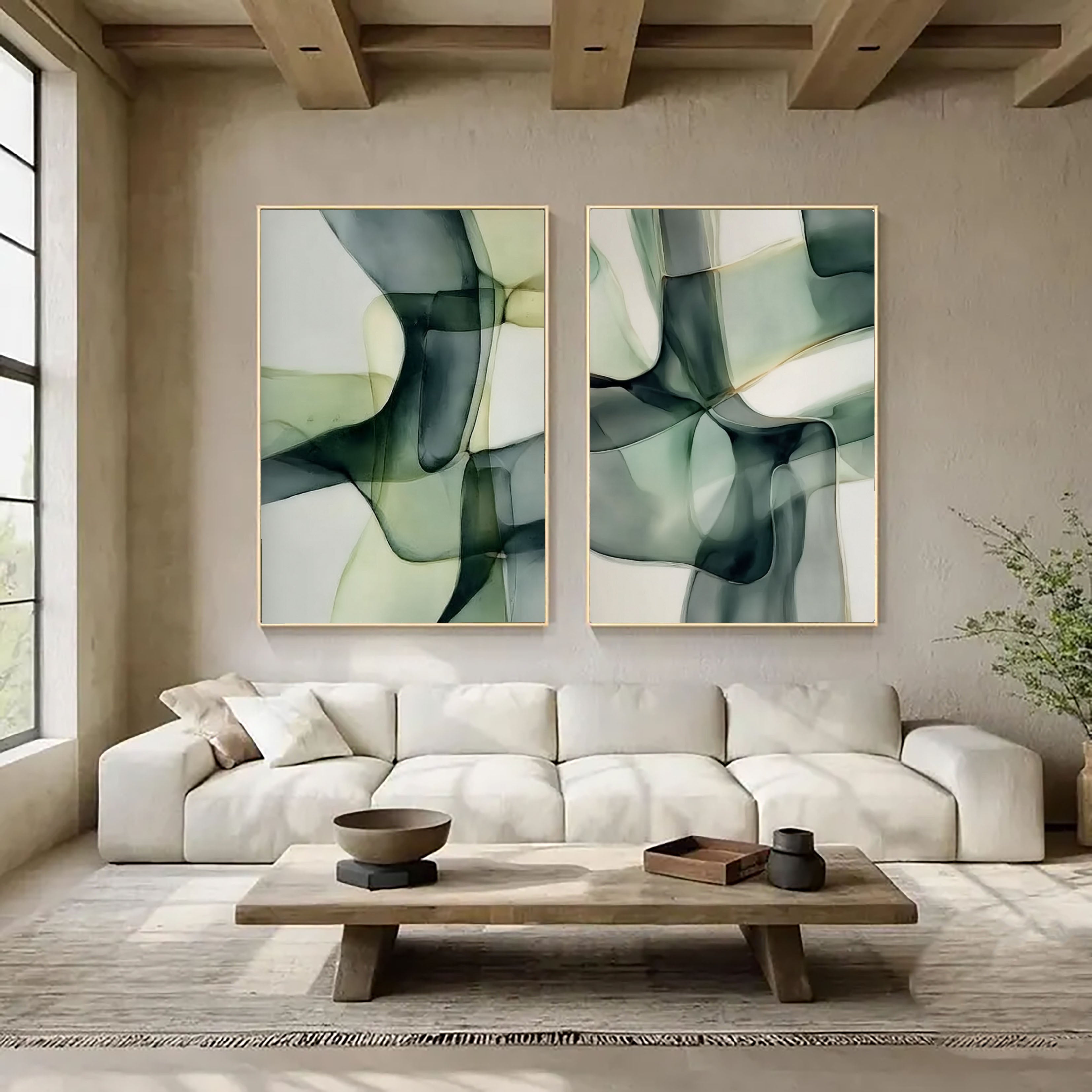 Translucent Organic Forms | Sage Green