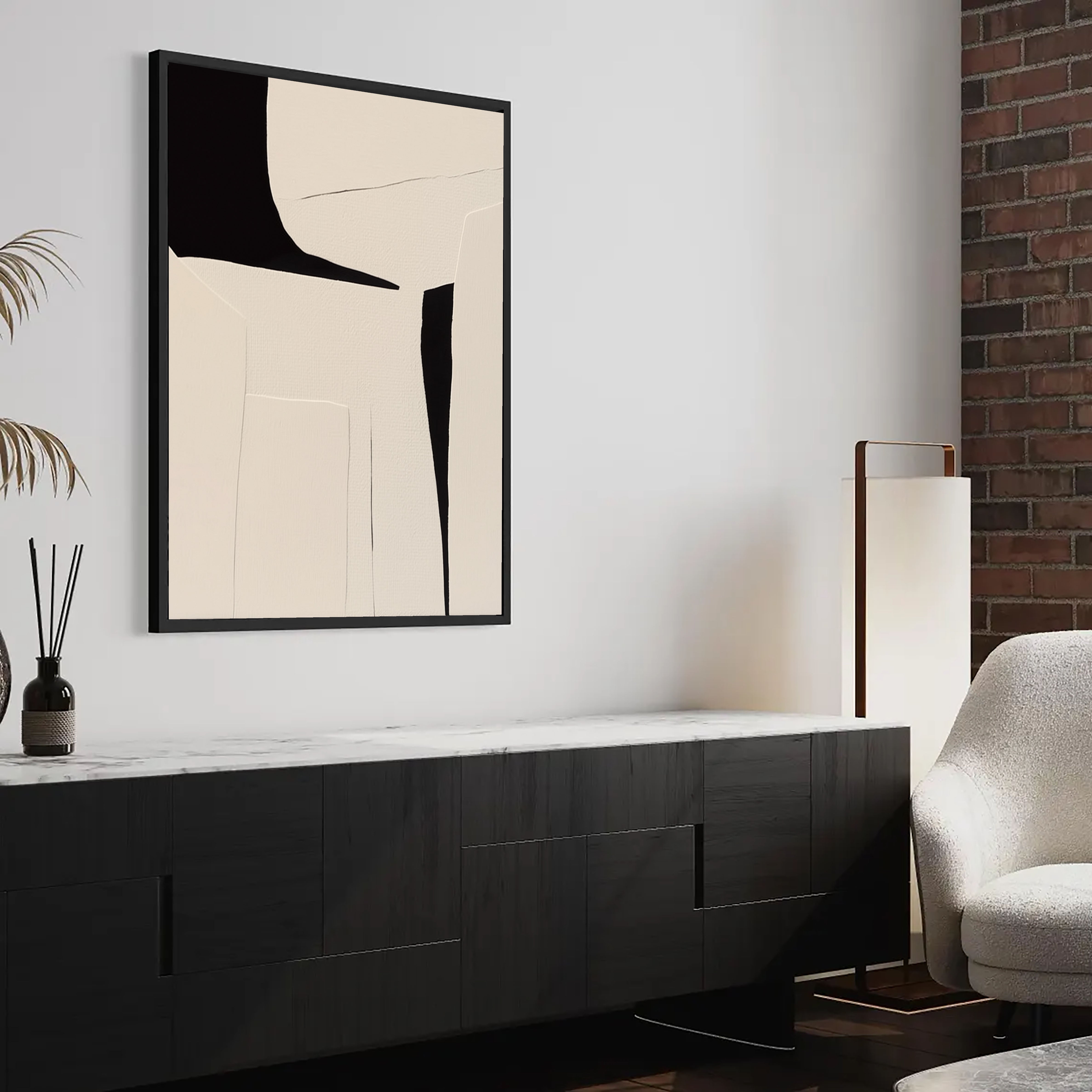 Textured Minimal Shapes | Black Beige