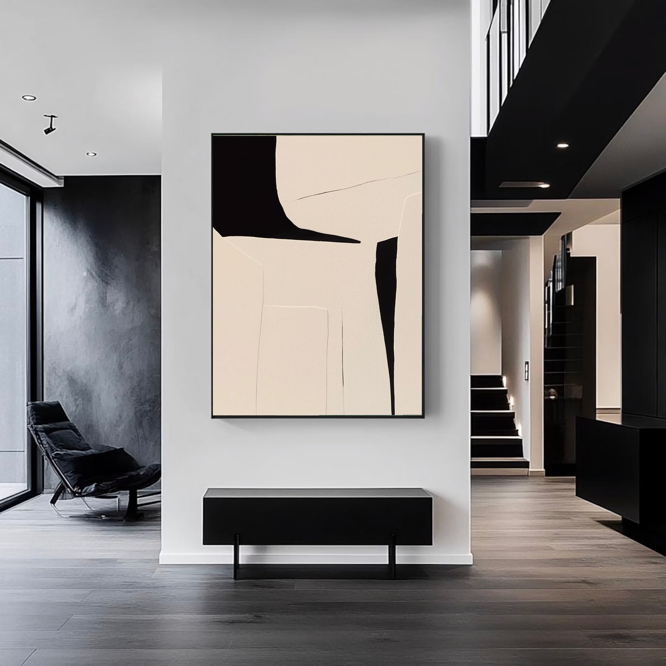 Textured Minimal Shapes | Black Beige