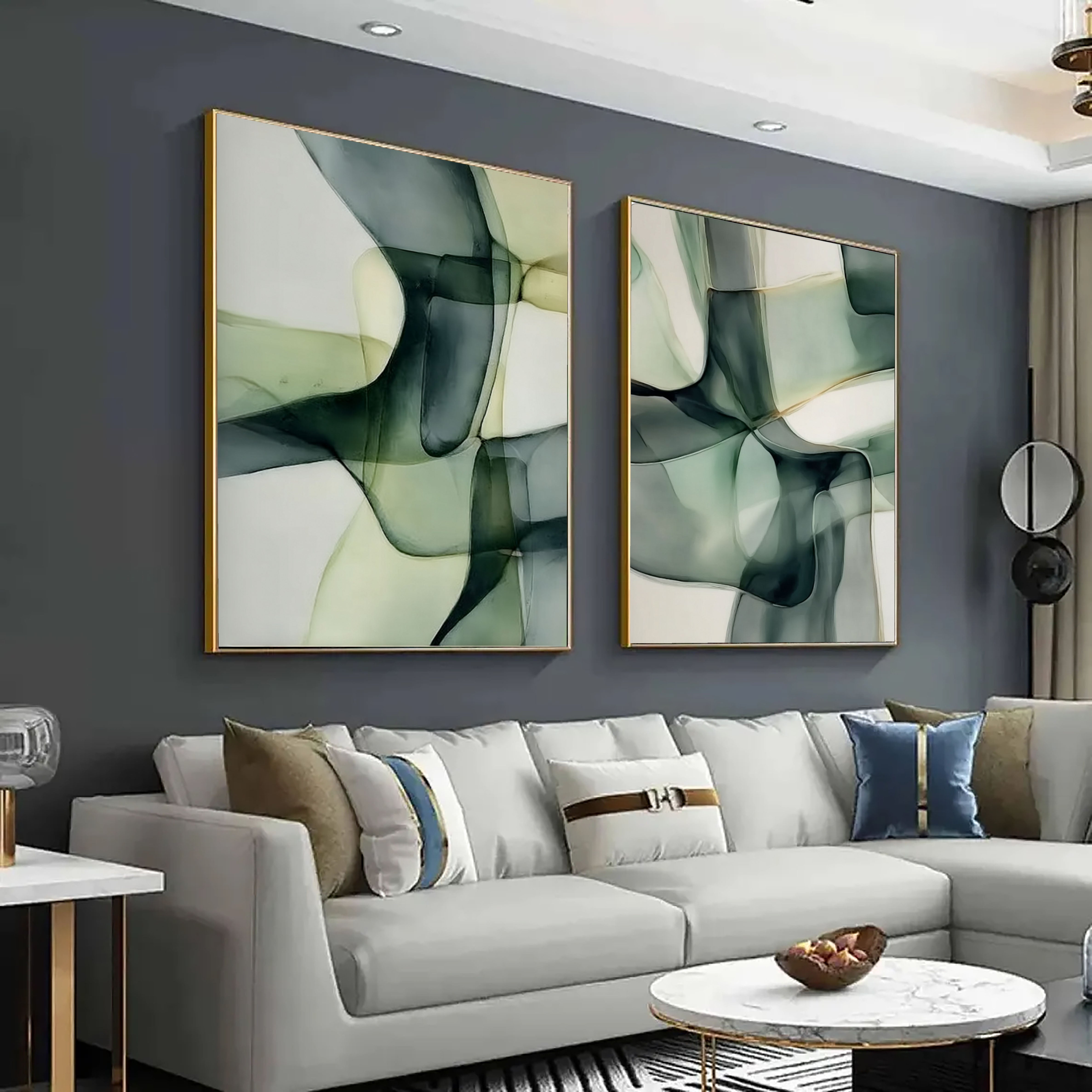 Translucent Organic Forms | Sage Green