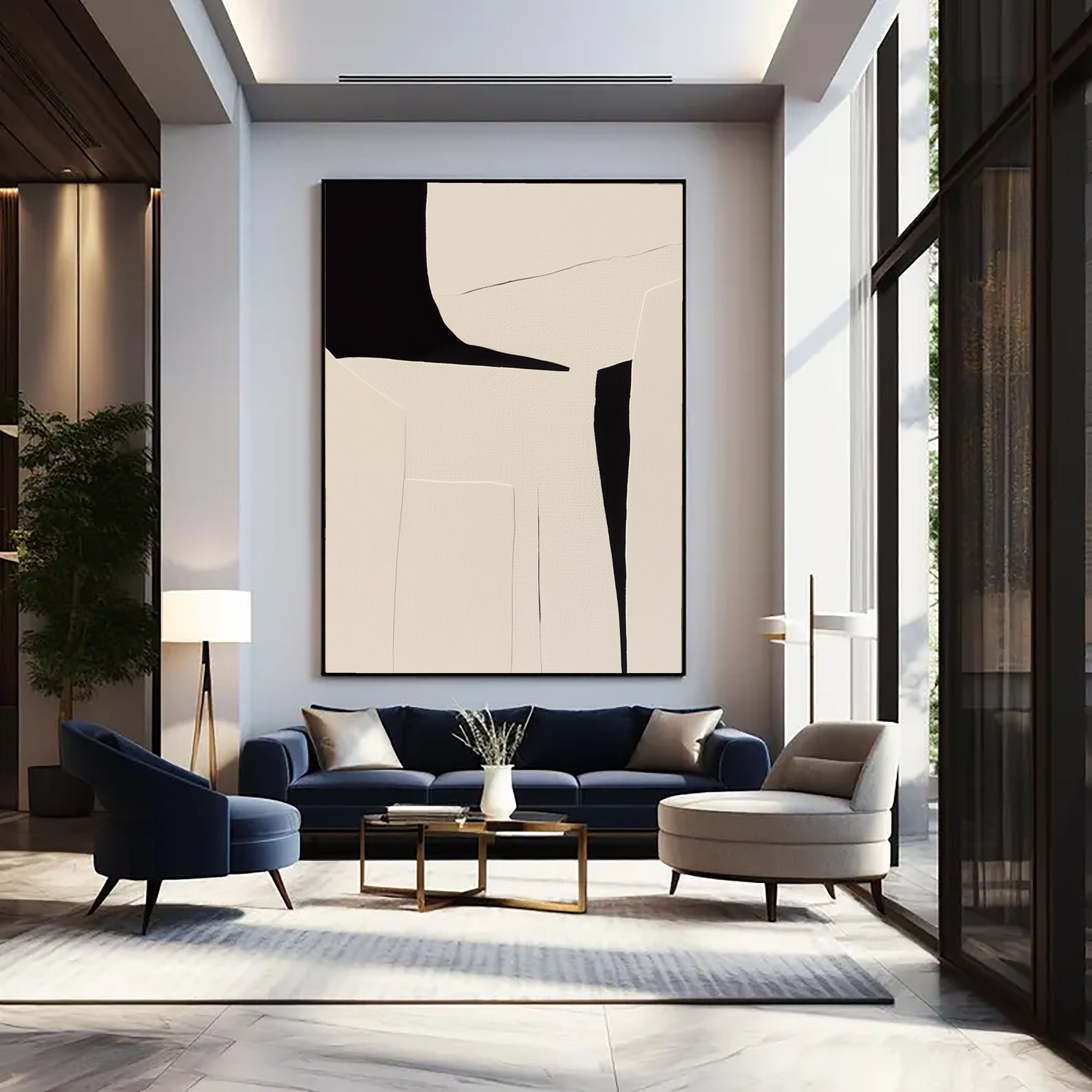 Textured Minimal Shapes | Black Beige