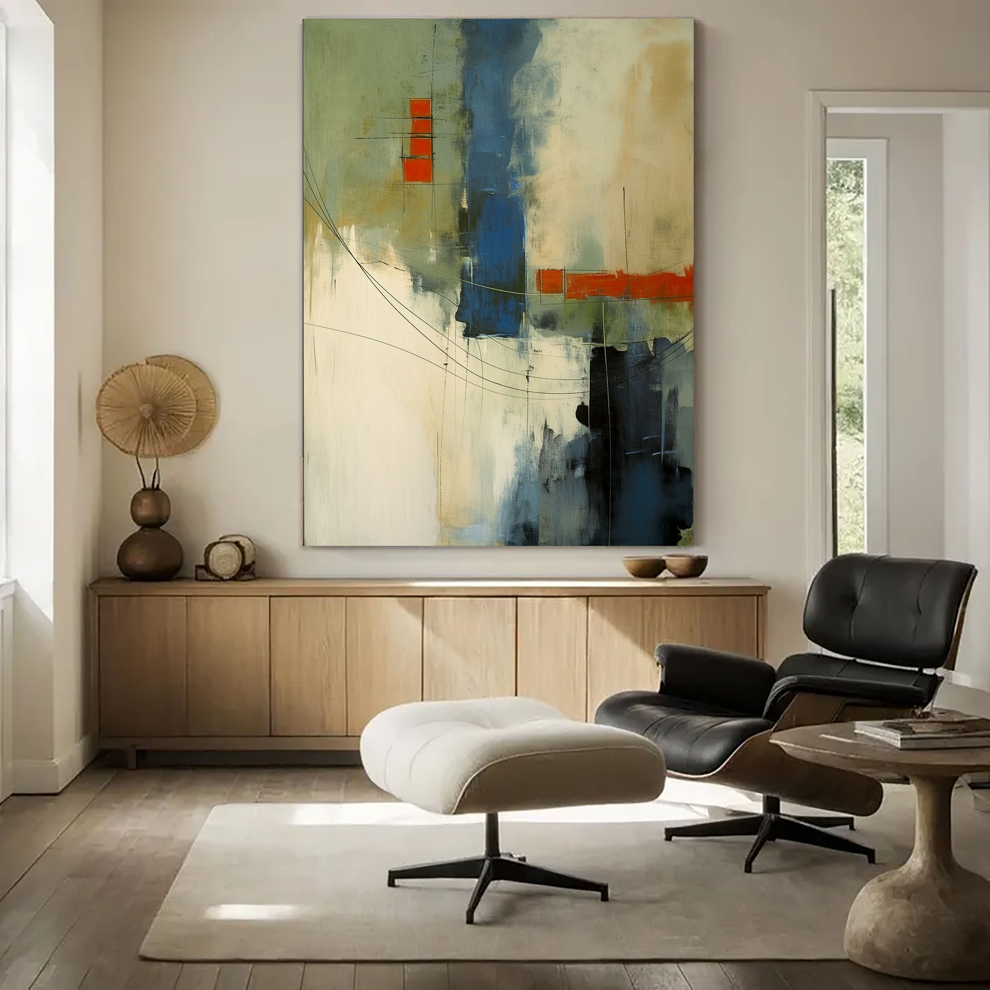 Textured Abstract Blocks | Blue Rust