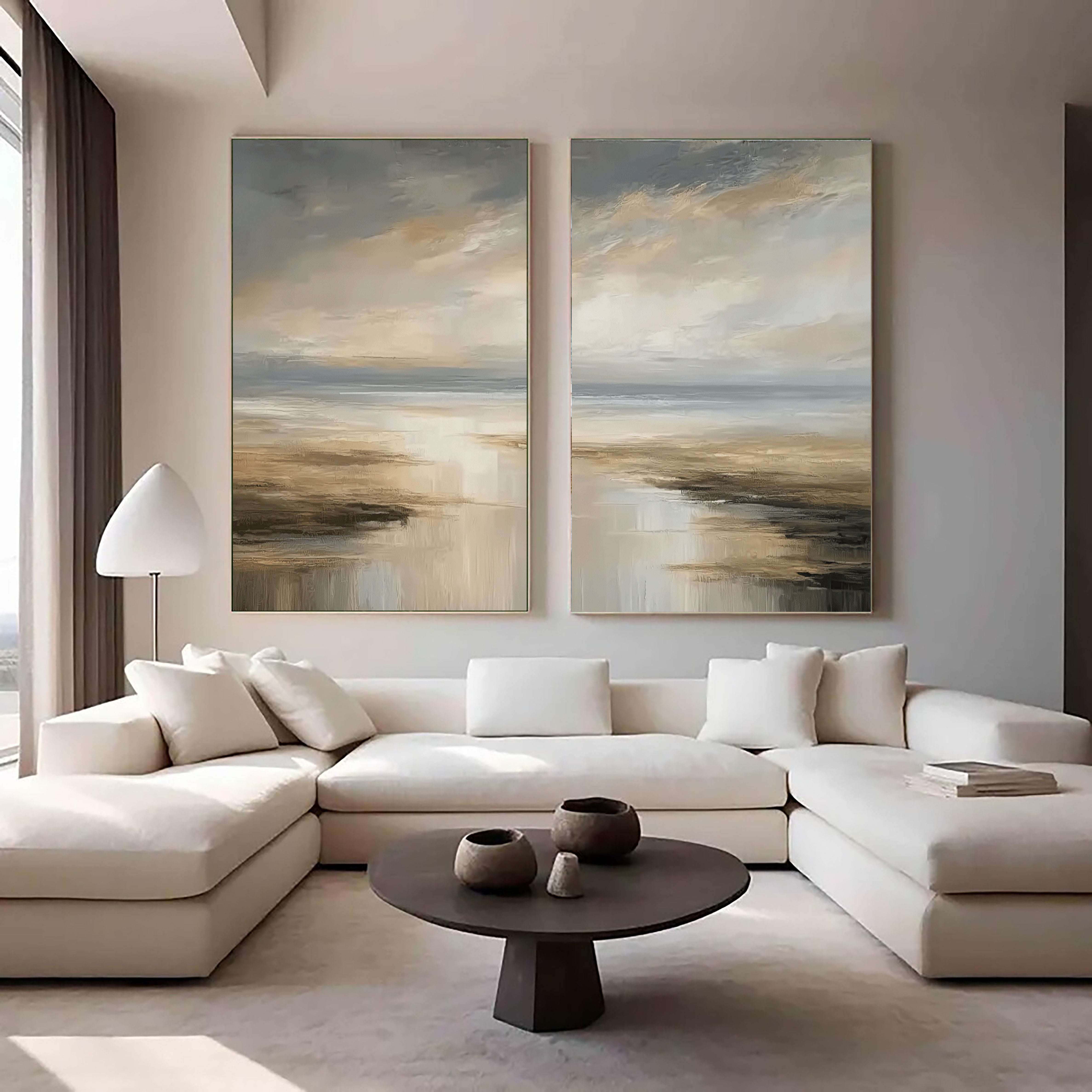 Textured Horizon Layers | Beige Grey