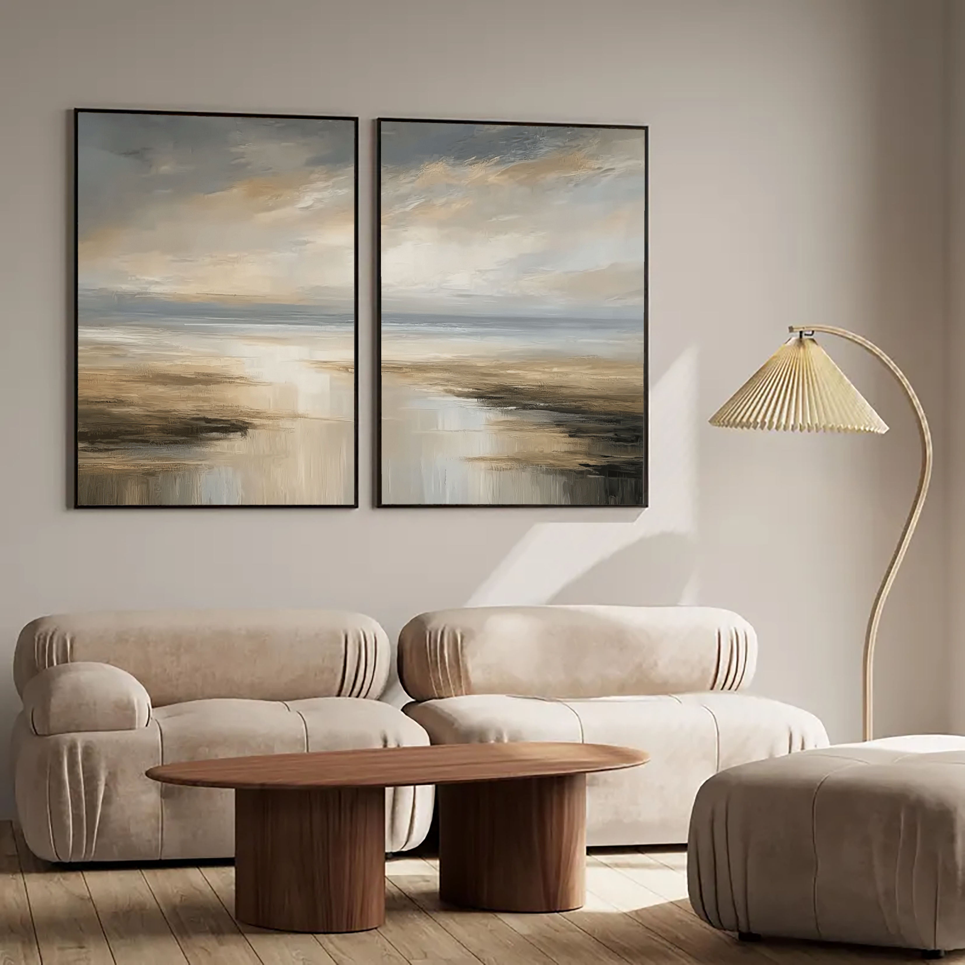 Textured Horizon Layers | Beige Grey