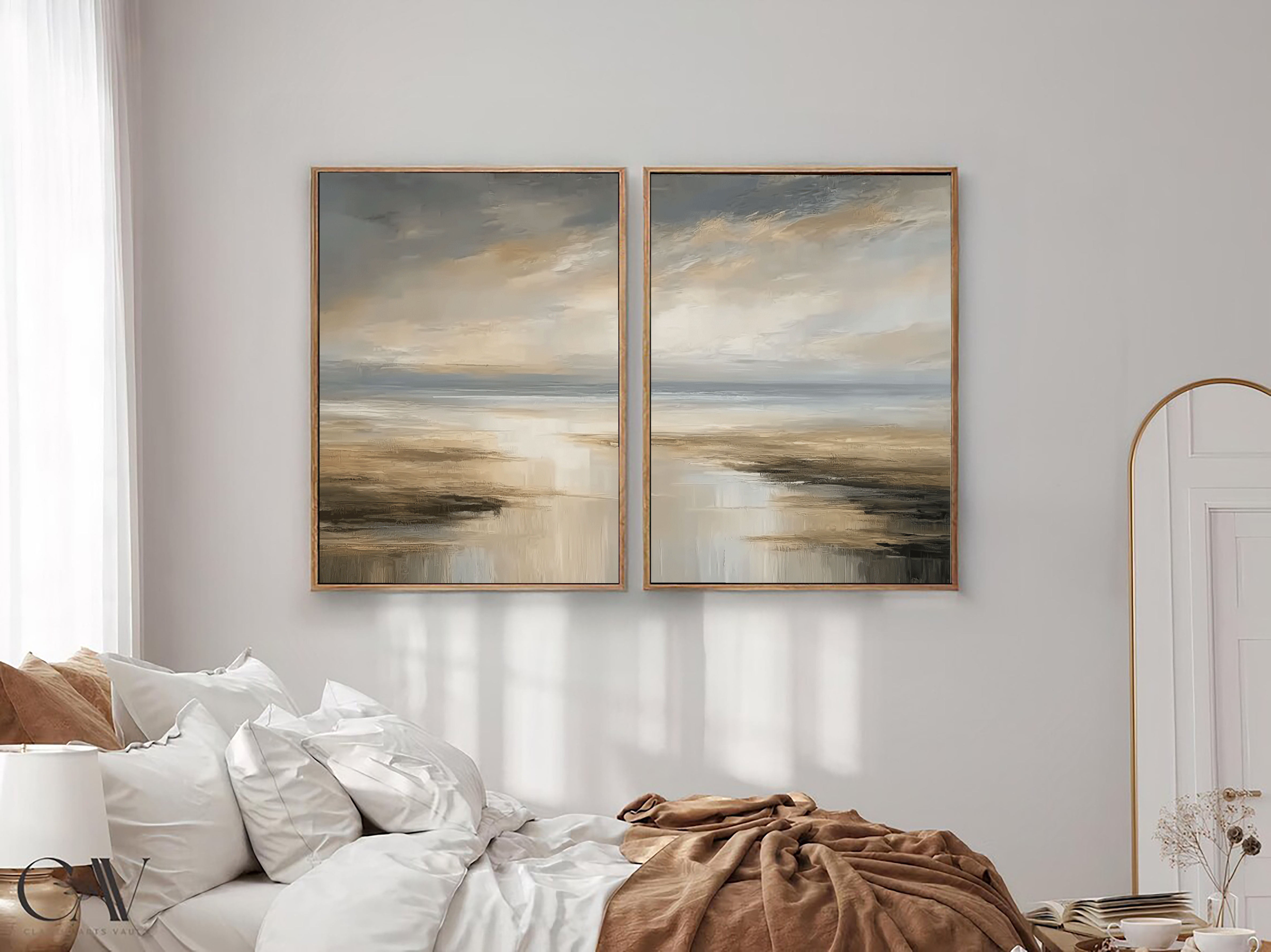 Textured Horizon Layers | Beige Grey
