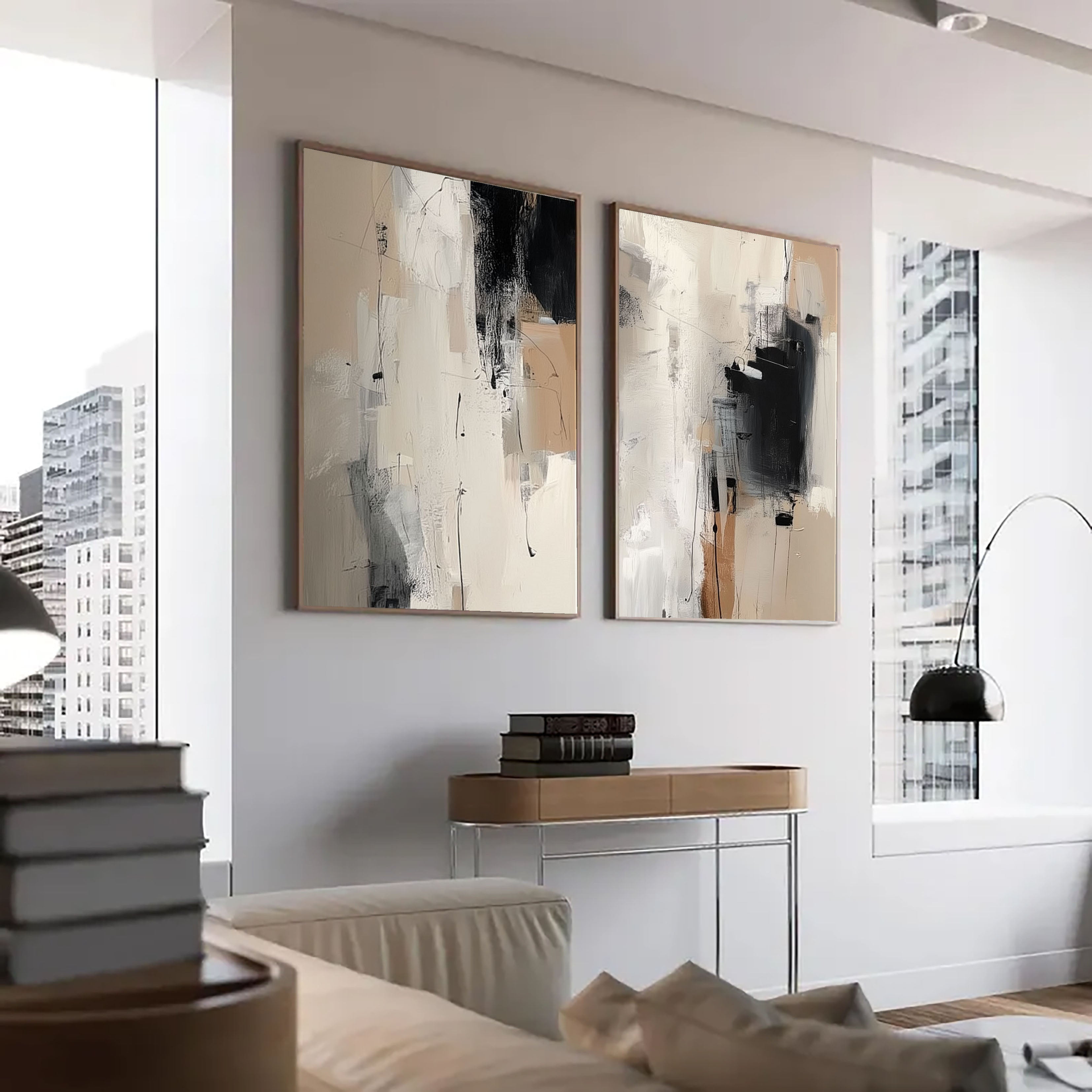 Textured Abstract Strokes | Neutral Beige