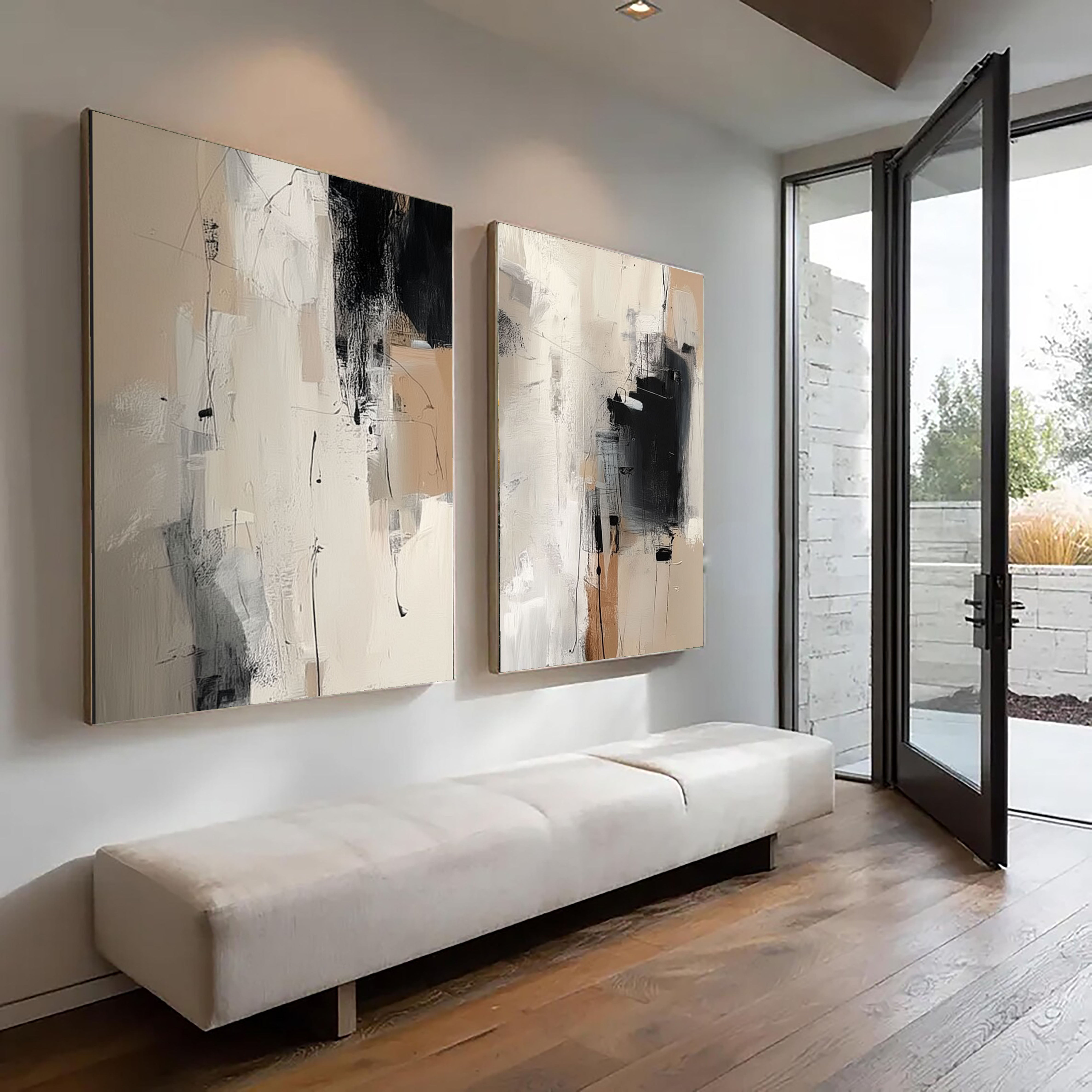 Textured Abstract Strokes | Neutral Beige