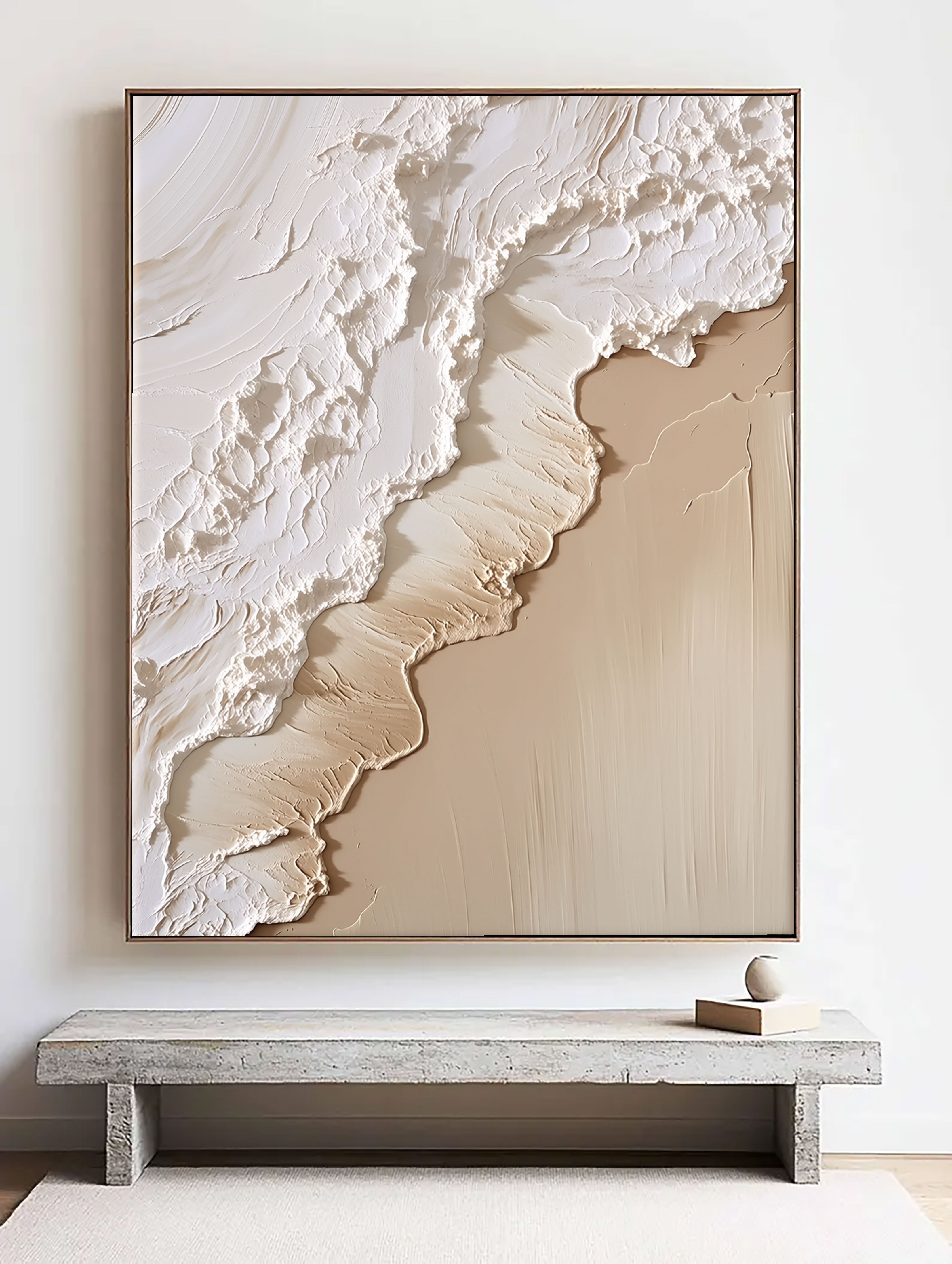 Strukturierte Wellen-Stufen | Creme-Beige