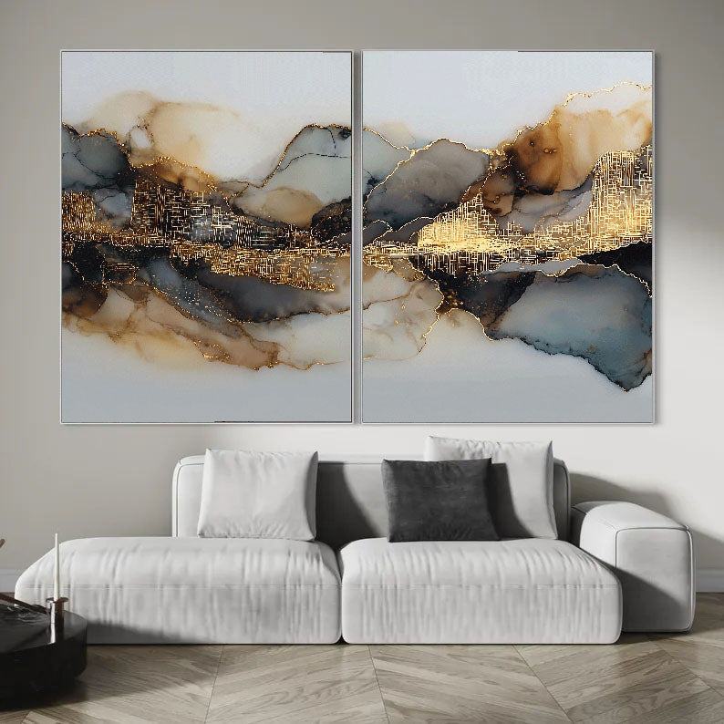 Textured Agate Veins | Gold Leaf
