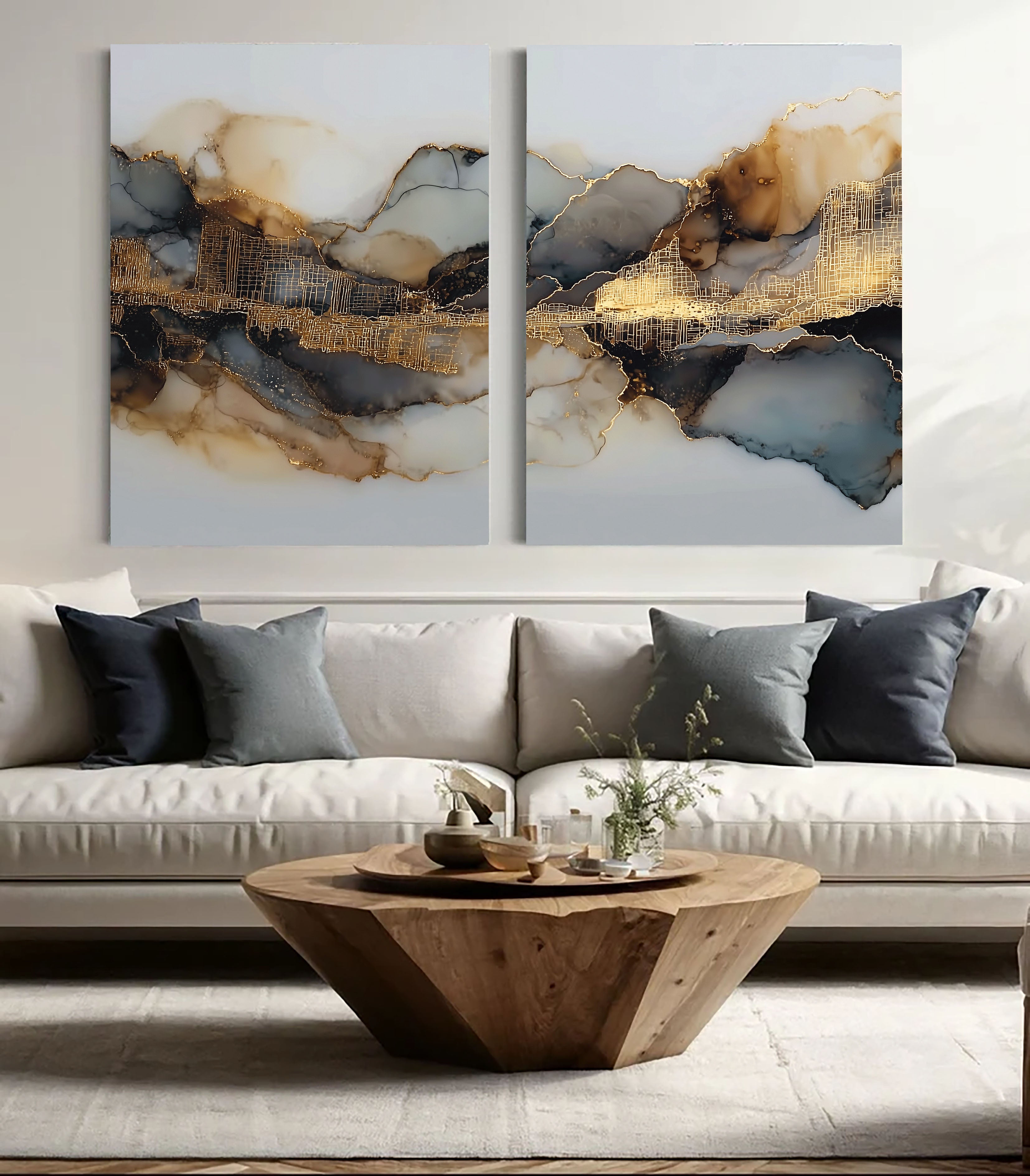 Textured Agate Veins | Gold Leaf