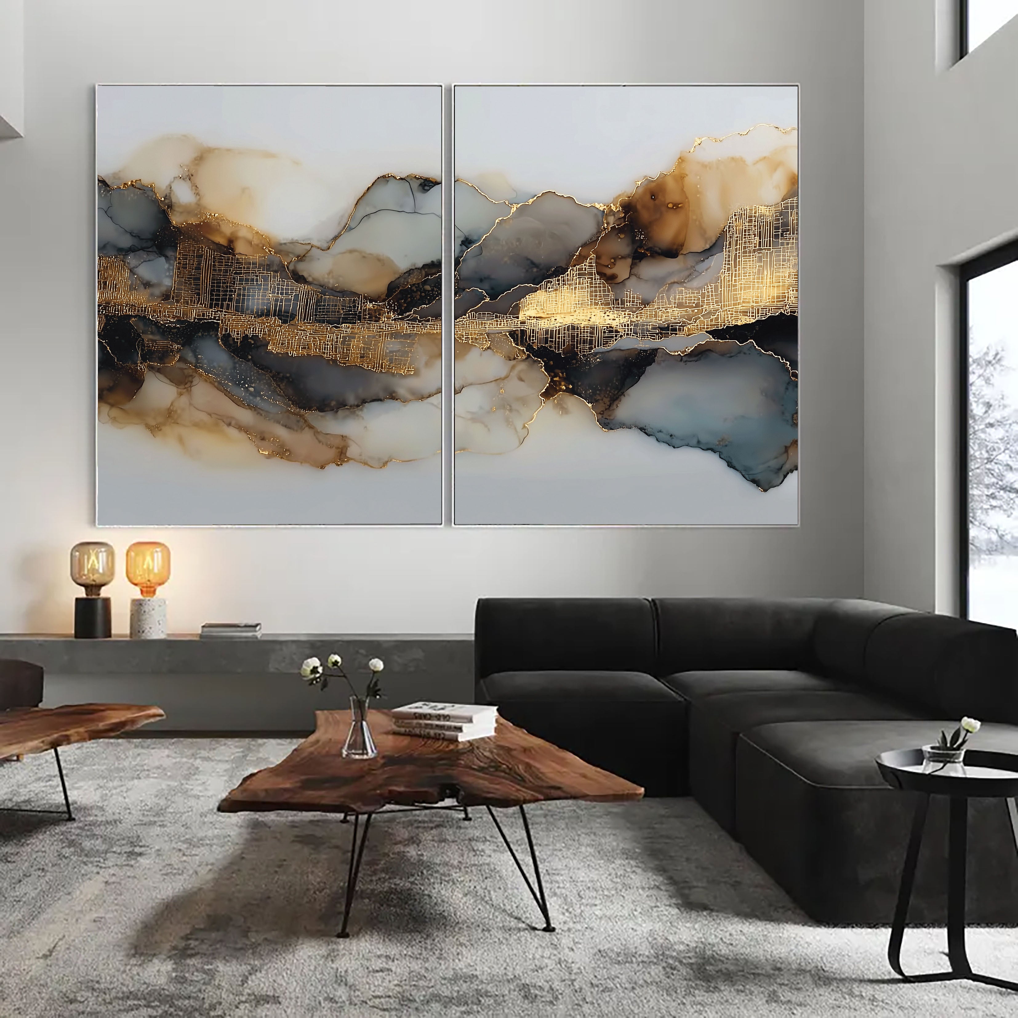 Textured Agate Veins | Gold Leaf
