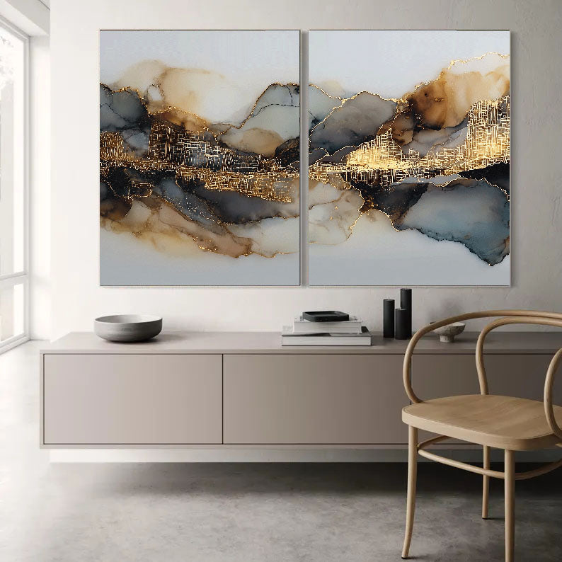 Textured Agate Veins | Gold Leaf