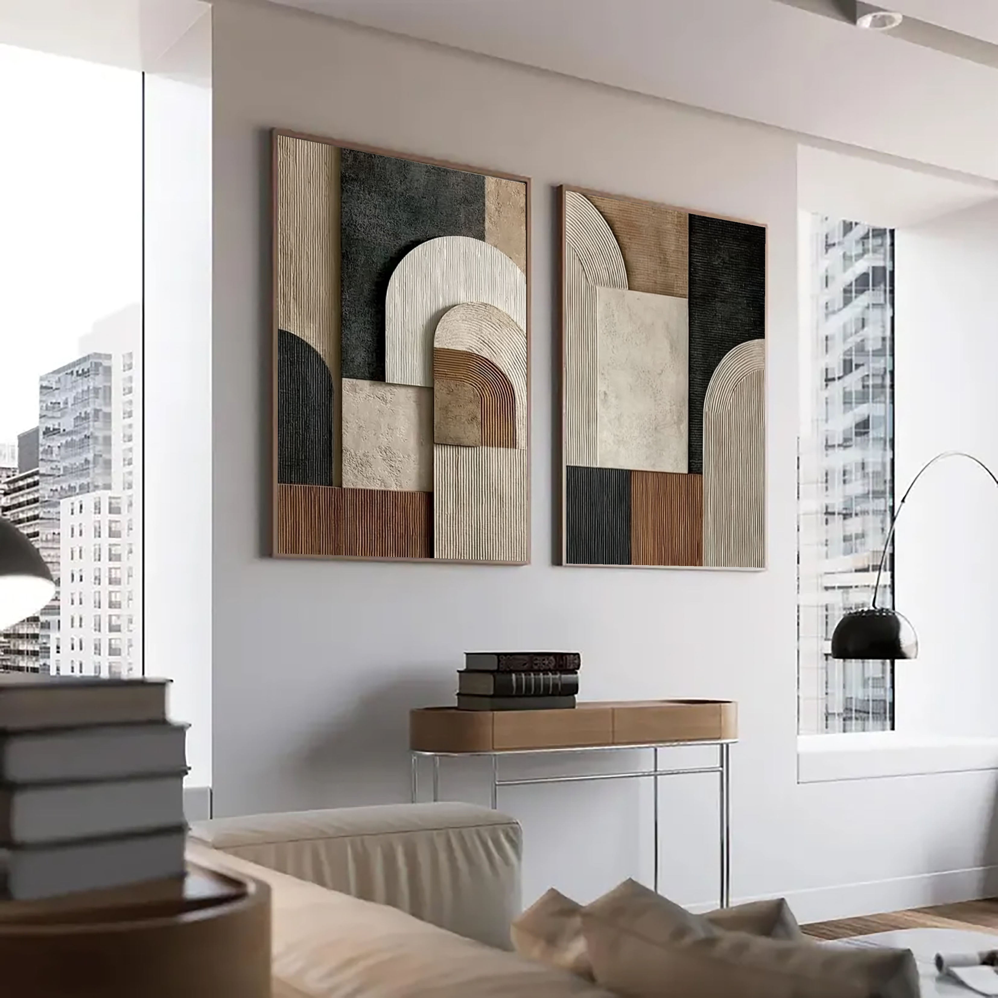 Textured Geometric Arches | Neutral Earth