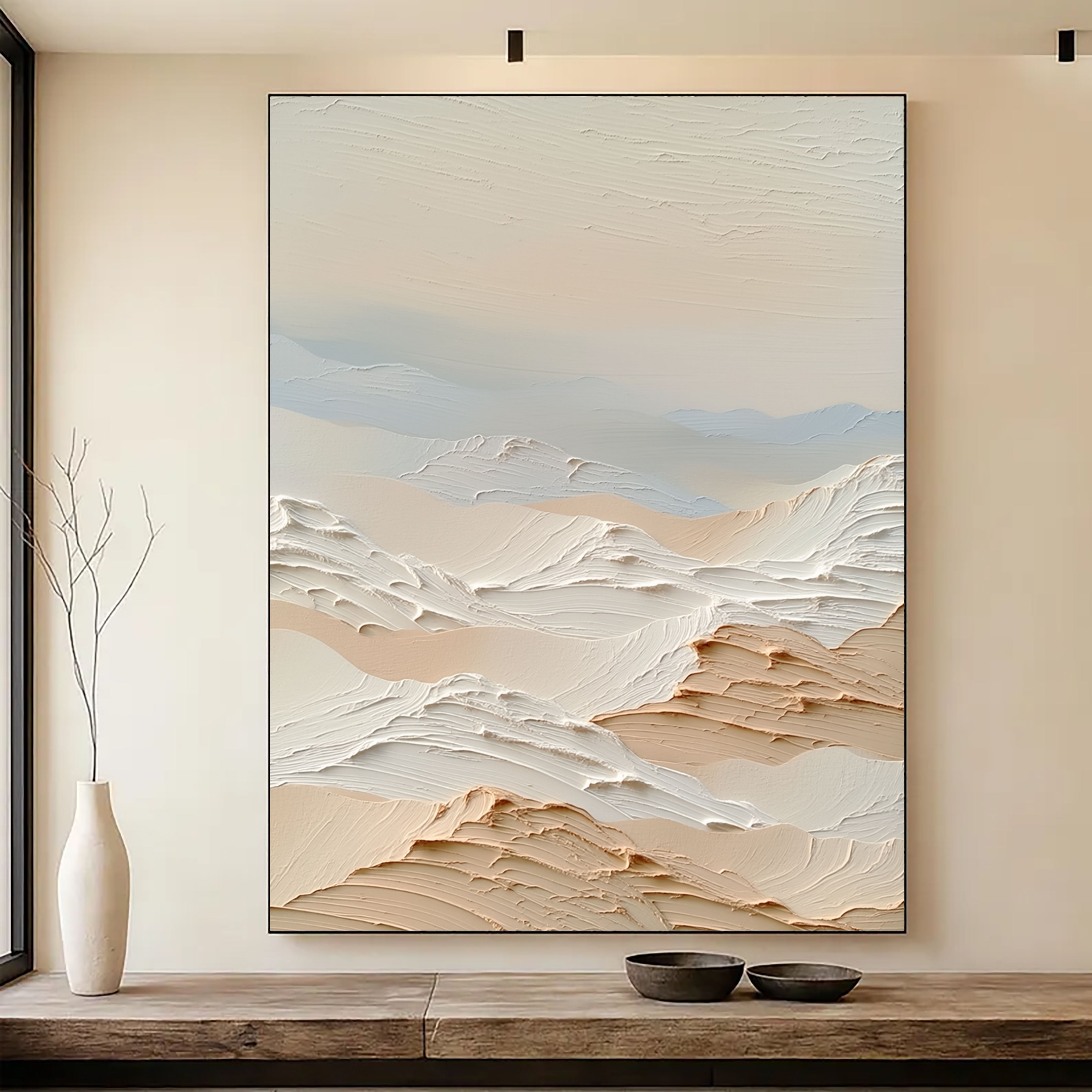 Textured Dune Layers | Beige White