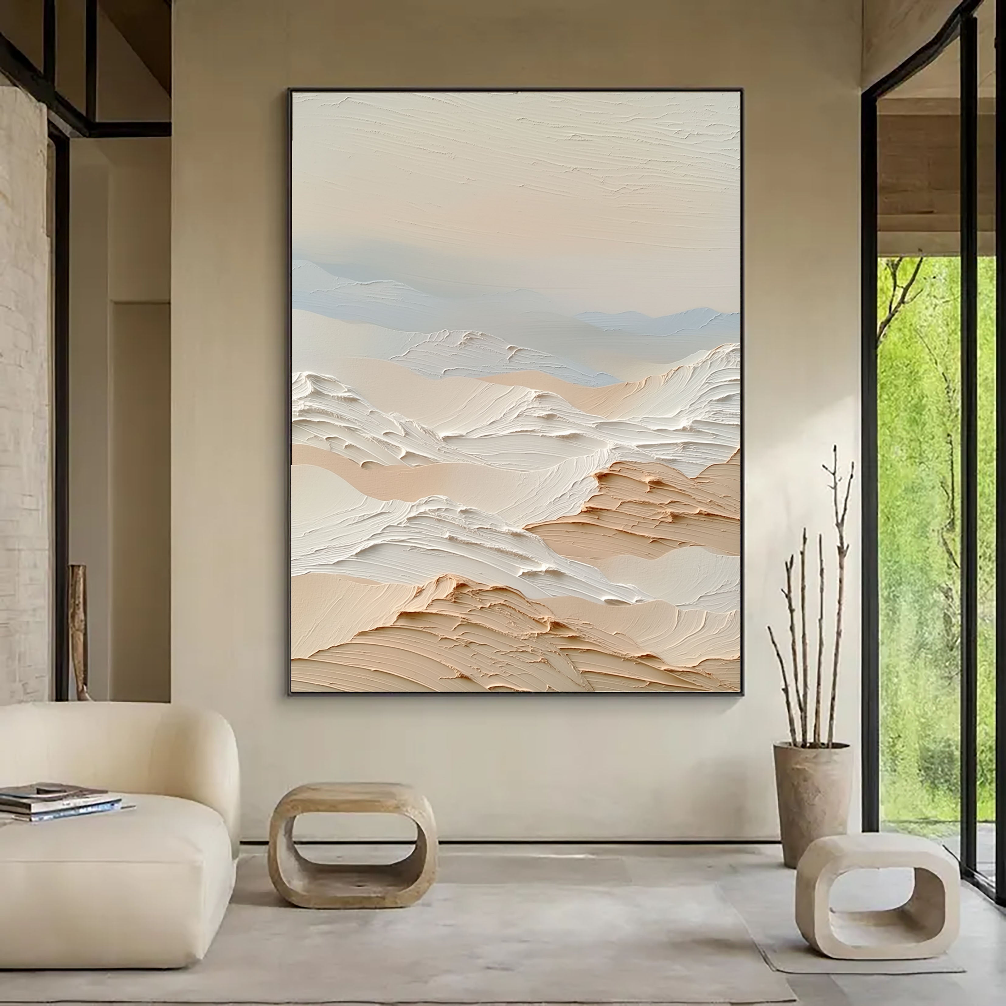 Textured Dune Layers | Beige White
