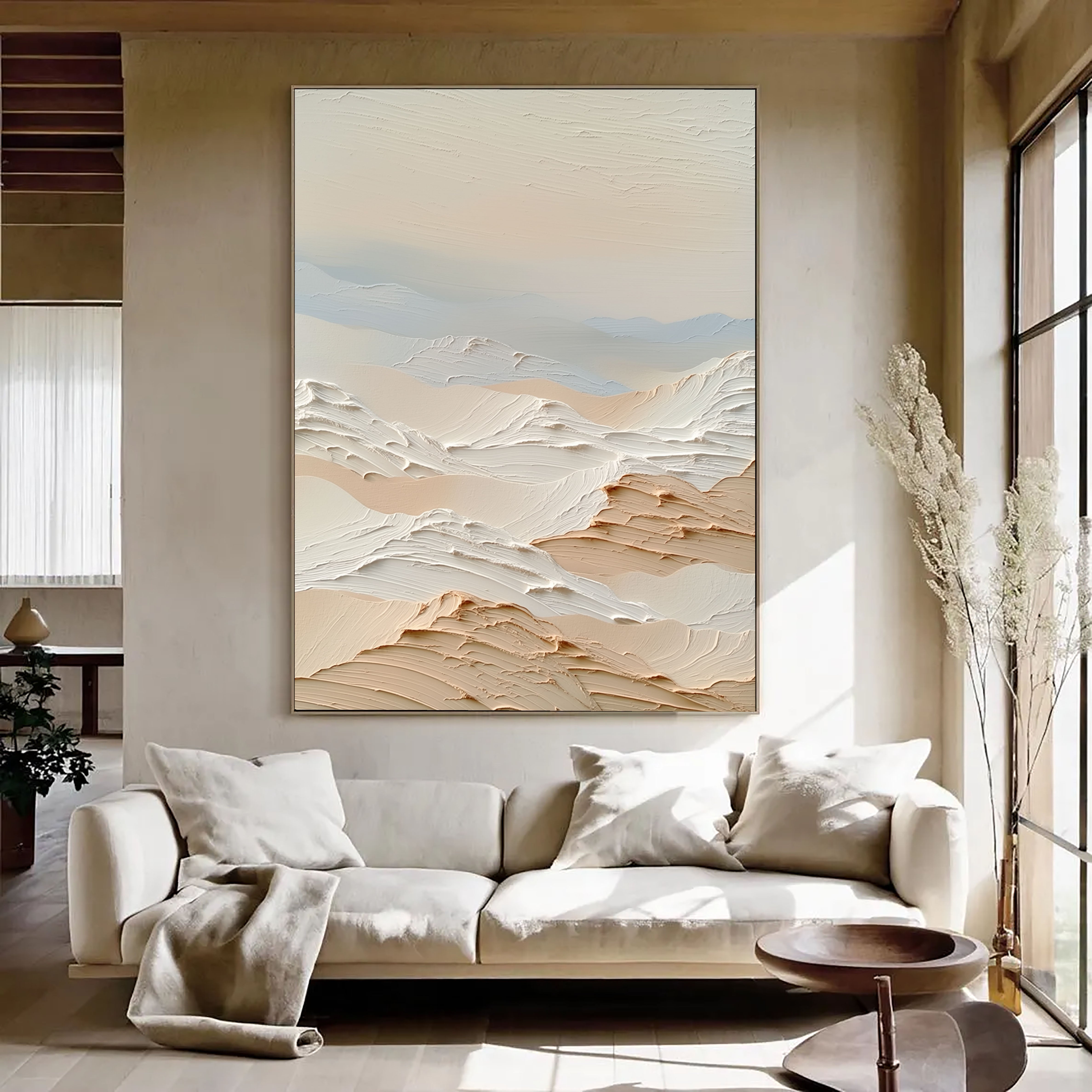 Textured Dune Layers | Beige White