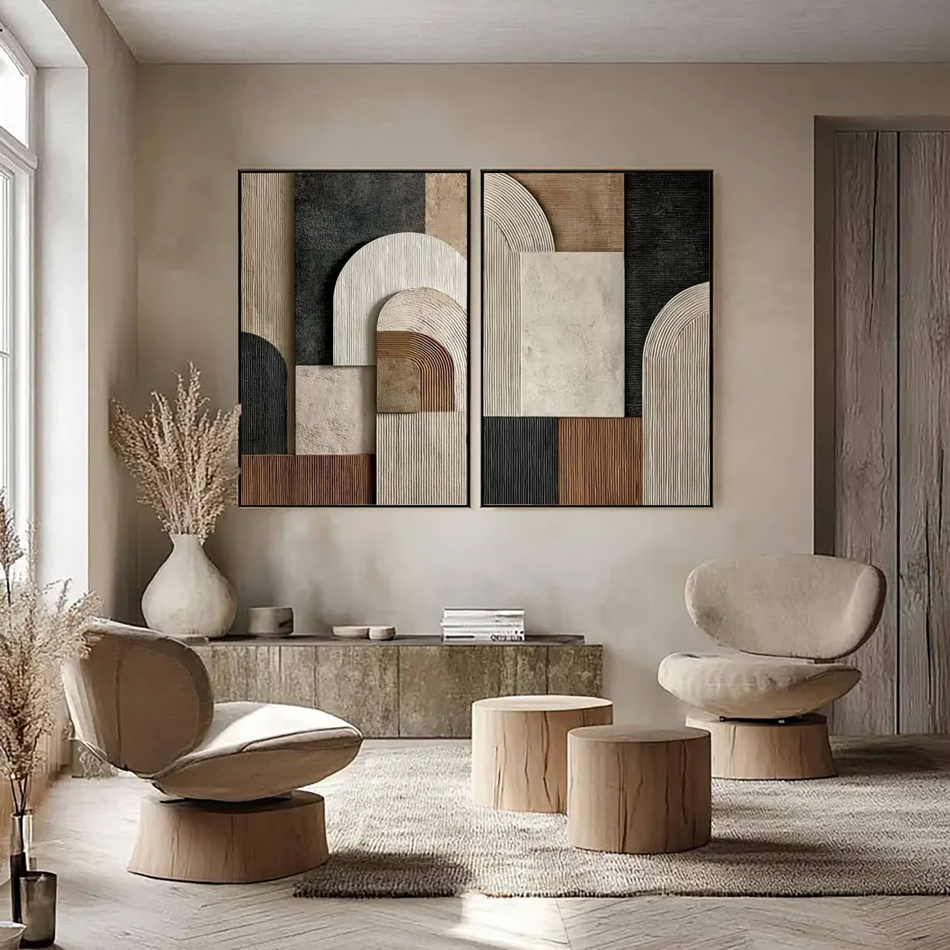 Textured Geometric Arches | Neutral Earth